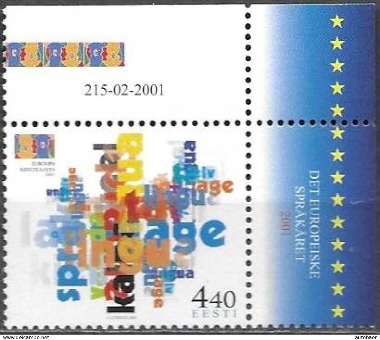 Estonia Estland Eesti Estonie 2001 Year Of The Languages Mi.No. 396 MNH ** Neuf Postfrisch - Estonia