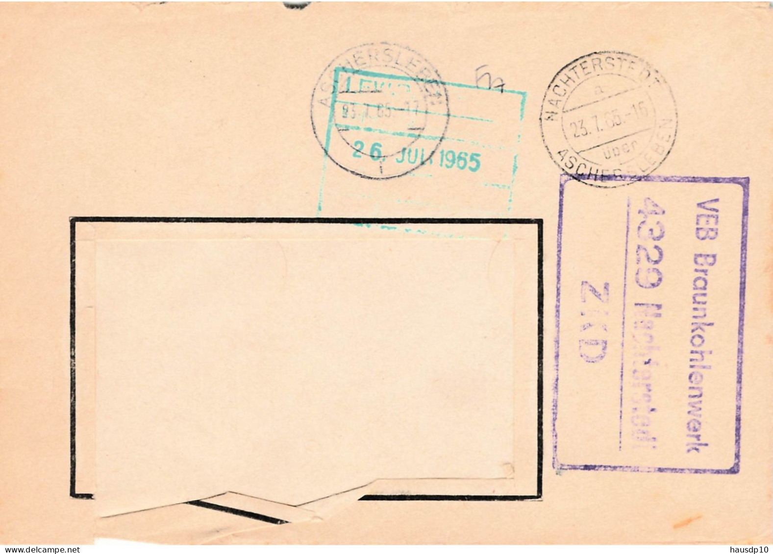 DDR Brief ZKD 1965 VEB Braunkohlenwerk Nachterstedt - Service Central De Courrier