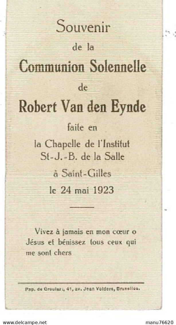 IMAGE RELIGIEUSE - CANIVET : Robert Van Den Eynde , Institut Saint Jean Baptiste De La Salle à Bruxelles . - Religion & Esotérisme