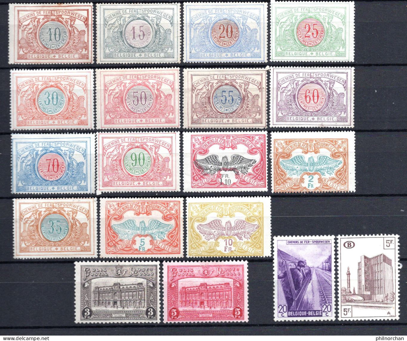 Belgique 1902à1953 Colis Postaux Neufs  0,80 €   19 Timbres Différents   (cote 7,90 €, 19 Valeurs) - Nuovi