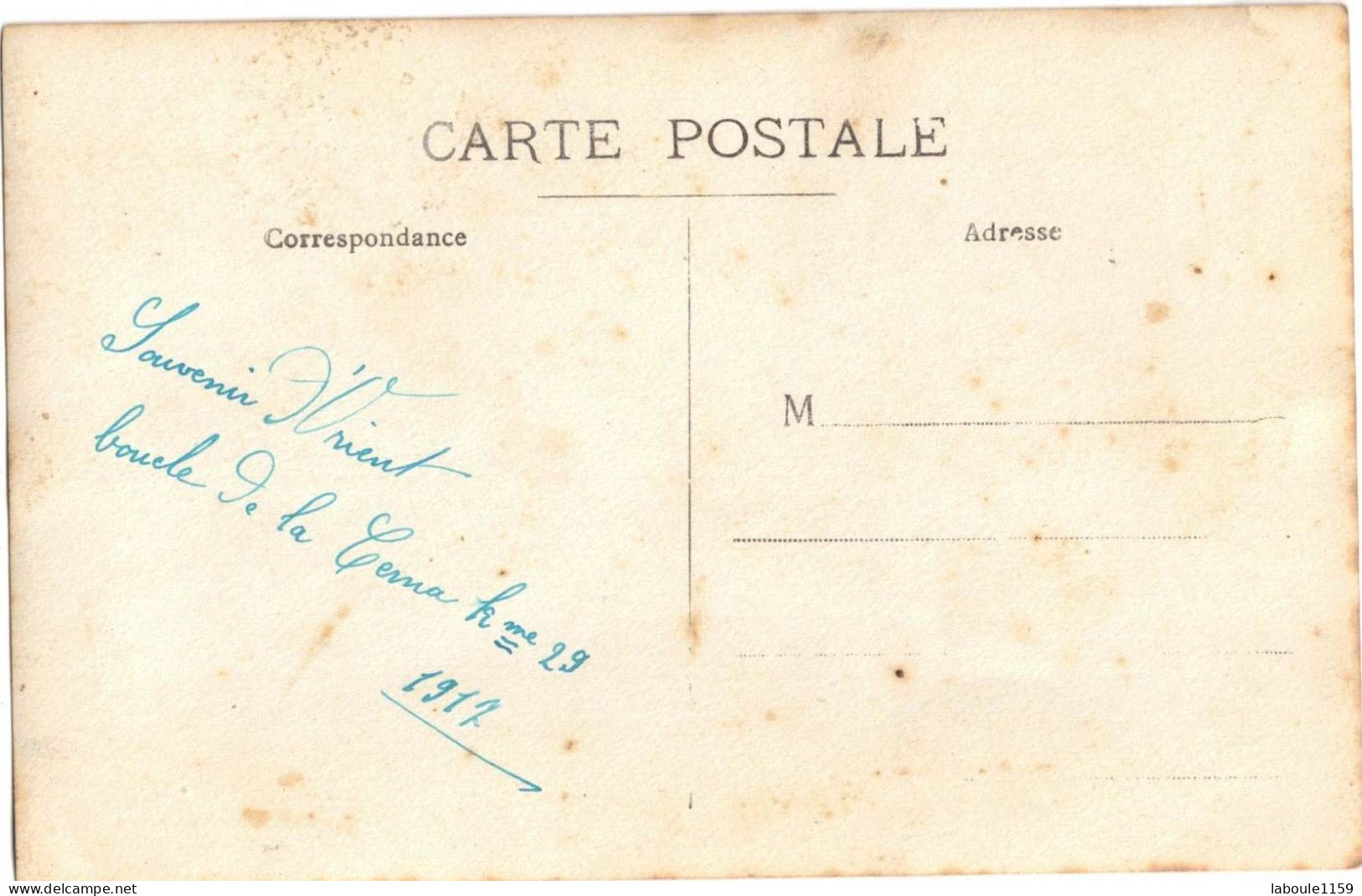 SERBIE SOUVENIR D'ORIENT ANNEE 1919  CARTE PHOTO BROMURE BOUCLE DE CERNA  Km 29 FEMME ET HOMME MILITARIA ? - CIRCULEE - Servië