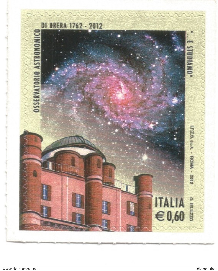 (REPUBBLICA ITALIANA) 2012, OSSERVATORIO ASTRONOMICO DI BRERA - Francobollo Nuovo MNH** - 2011-20:  Nuevos