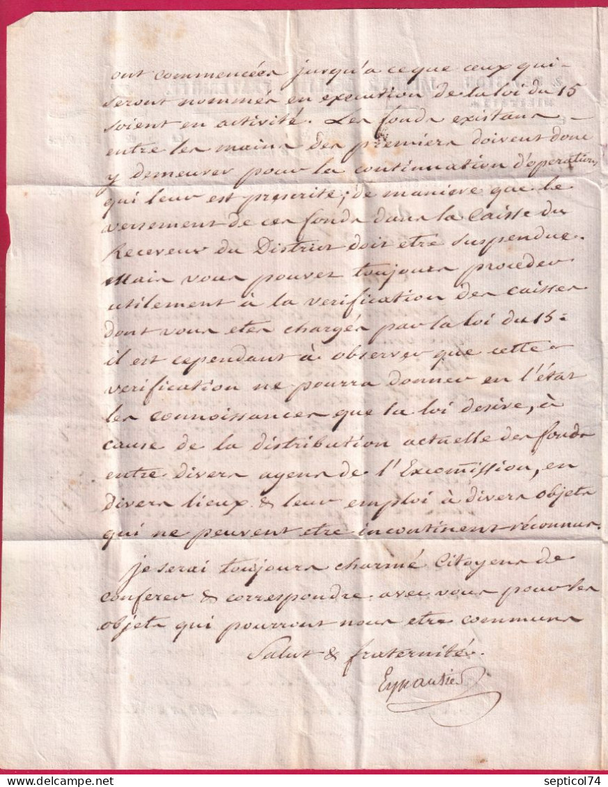 FRANCHISE COM ORDTEUR DE LA 8EME DIV MILITAIRE EYSAUTIER COMMISSAIRE DE S GUERRES MARSEILLE AN 3 1795 LETTRE - 1801-1848: Précurseurs XIX