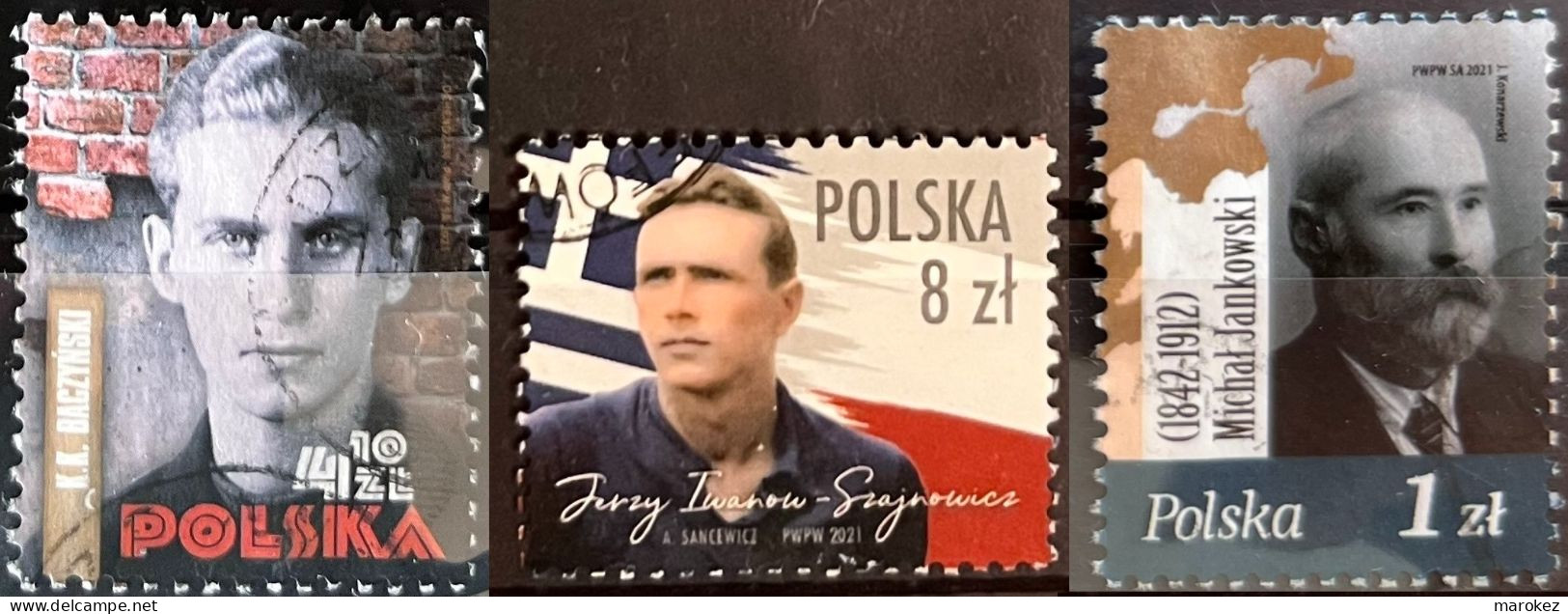 POLAND 2021 Krzysztof Baczynski, Jerzy Iwanow-Szajnowicz & Michał Jankowski Postally Used MICHEL # 5273,5283,5284 - Used Stamps