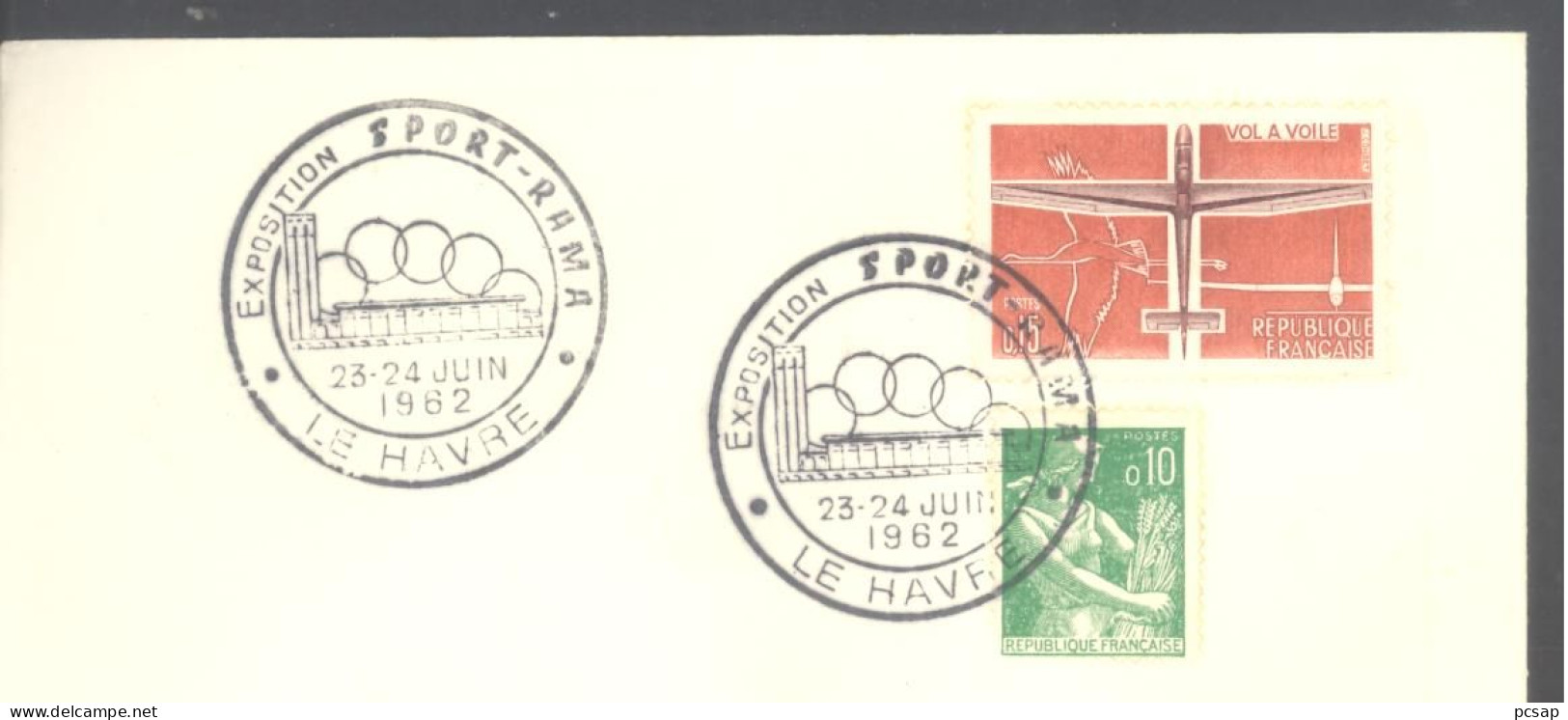 LE HAVRE - Exposition Sport-Rama - 23-24 Juin 1962 (sur Enveloppe Entière) - Cachets Commémoratifs