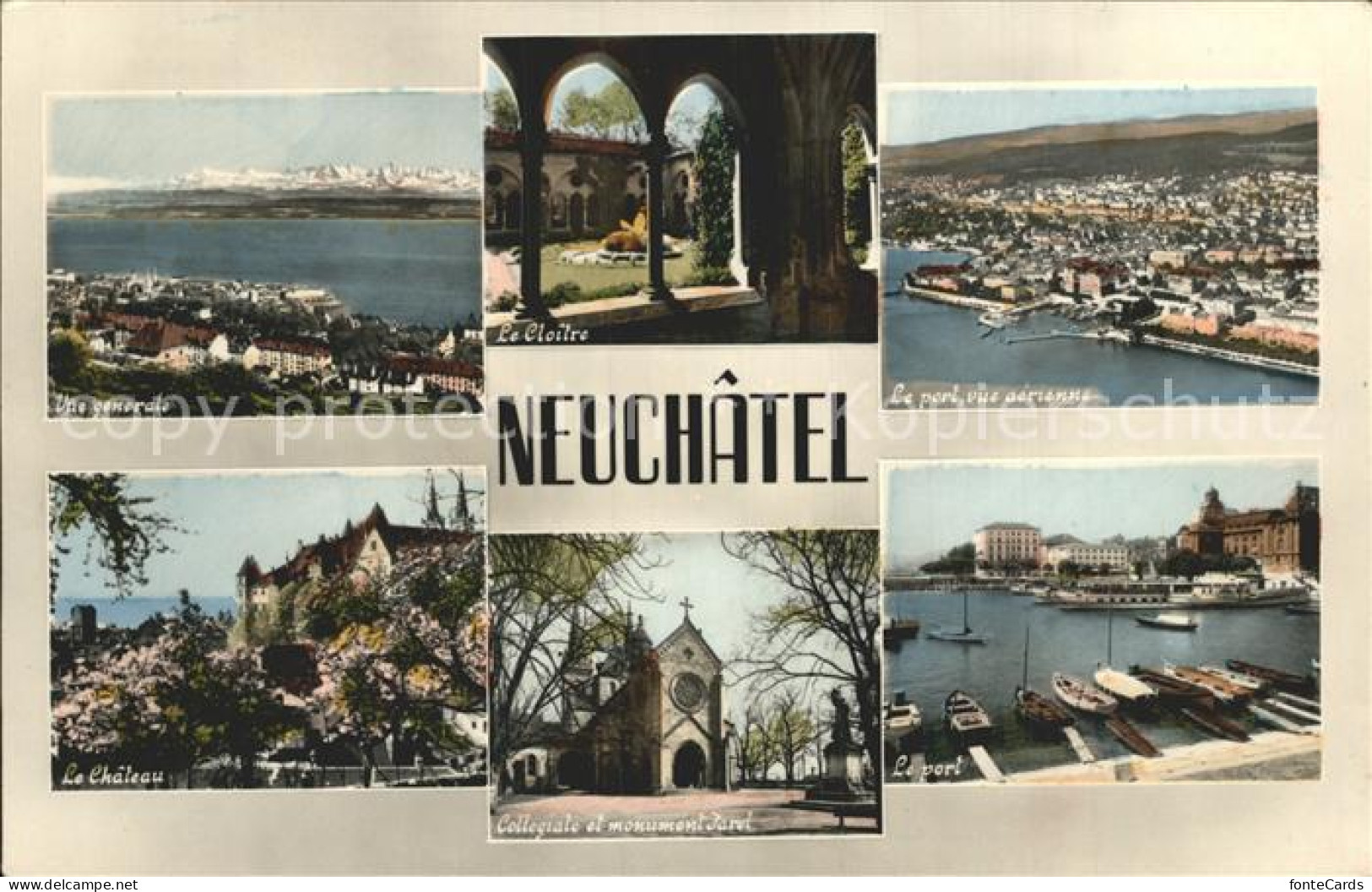 12306914 Neuchatel NE Port Fliegeraufnahme Collegiale Monument  Neuchatel - Other & Unclassified