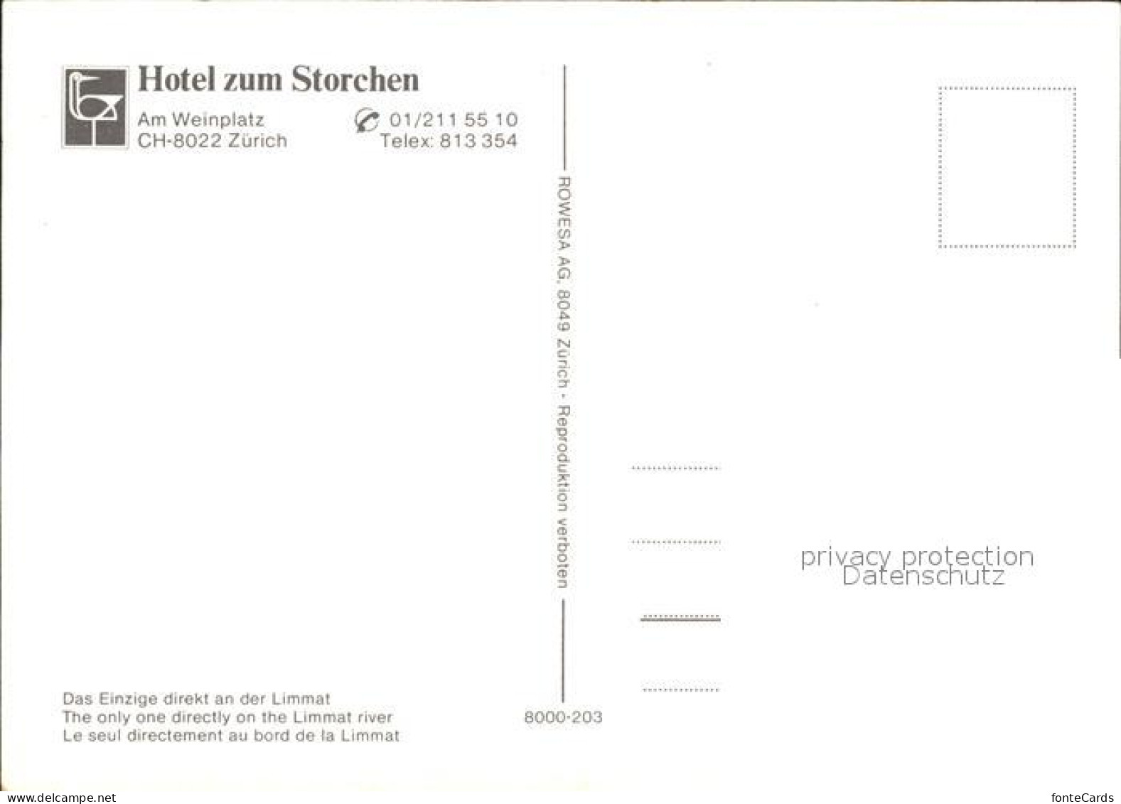 12305250 Zuerich Hotel Zum Storchen Zuerich - Other & Unclassified