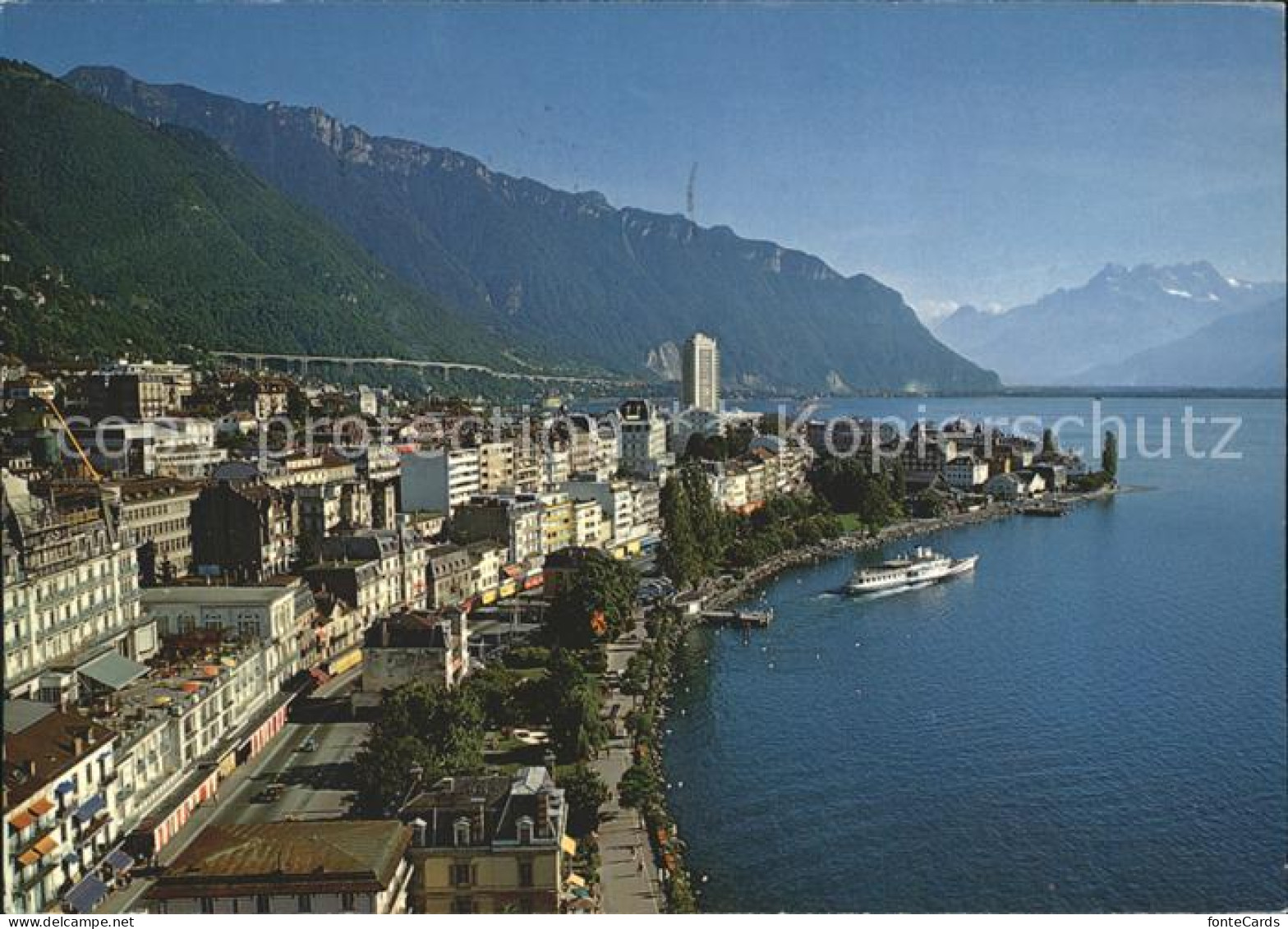 12305174 Montreux VD Fliegeraufnahme Partie Am See  Montreux - Sonstige & Ohne Zuordnung