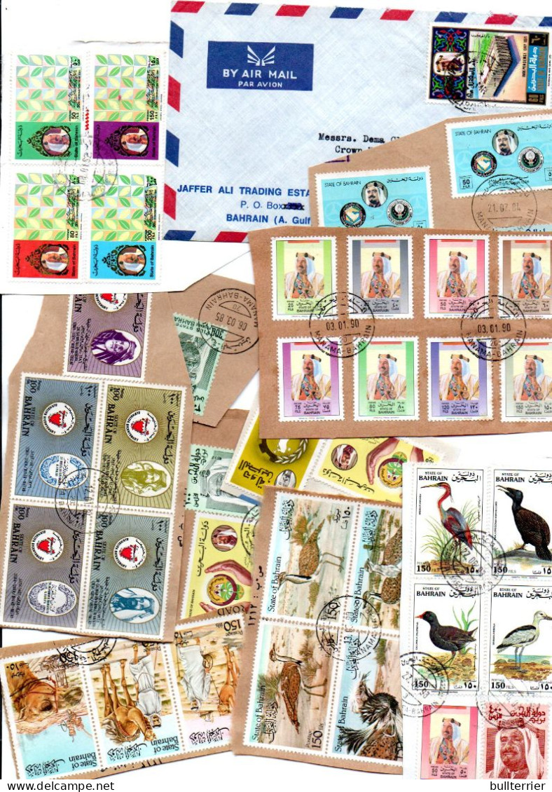 BAHRAIN - Assortment Of Commercial Covers And Used Stamps On Piece, Sg Cat £132 - Bahreïn (1965-...)