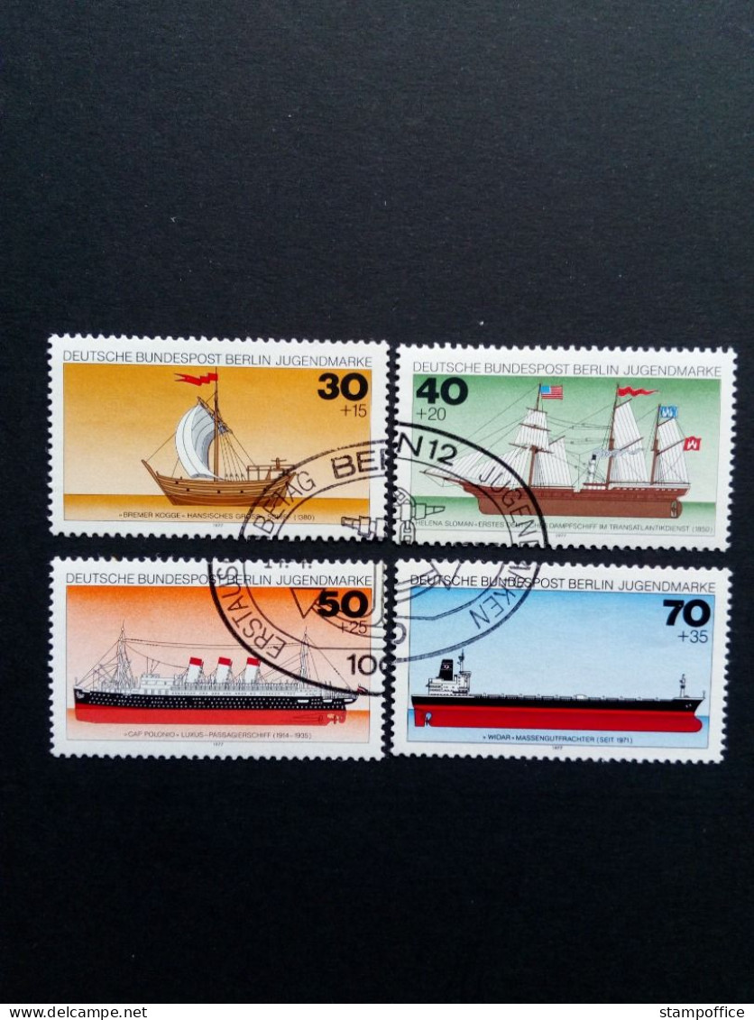 BERLIN MI-NR. 544-547 GESTEMPELT(USED) JUGEND 1977 SCHIFFE - Oblitérés