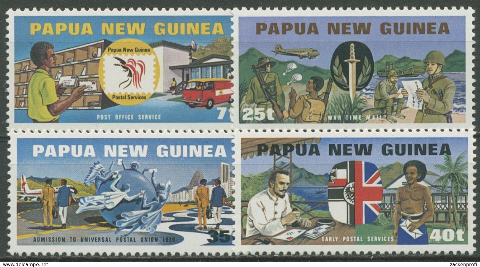 Papua Neuguinea 1980 Postzustellung Postdienst 381/84 Postfrisch - Papouasie-Nouvelle-Guinée