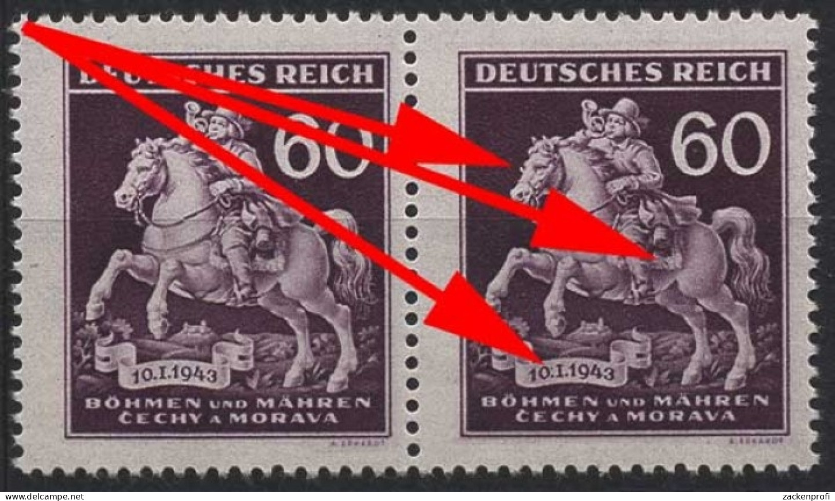 Böhmen & Mähren 113 Postfrisch Mit Plattenfehler XXIV - Nuevos