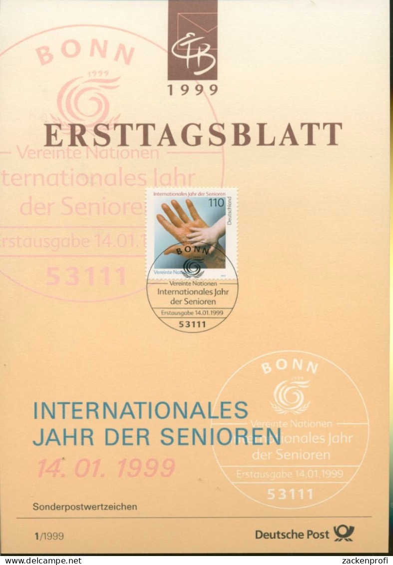 Bund Jahrgang 1999 Ersttagsblätter ETB Komplett (XL9699) - Lettres & Documents