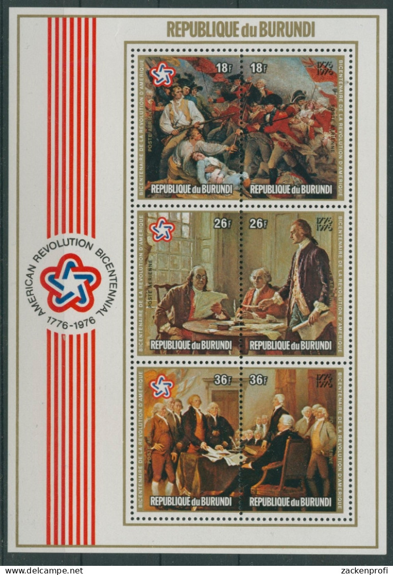 Burundi 1976 200 Jahre Unabhängigkeit Der USA Block 94 A Postfrisch (C29405) - Unused Stamps