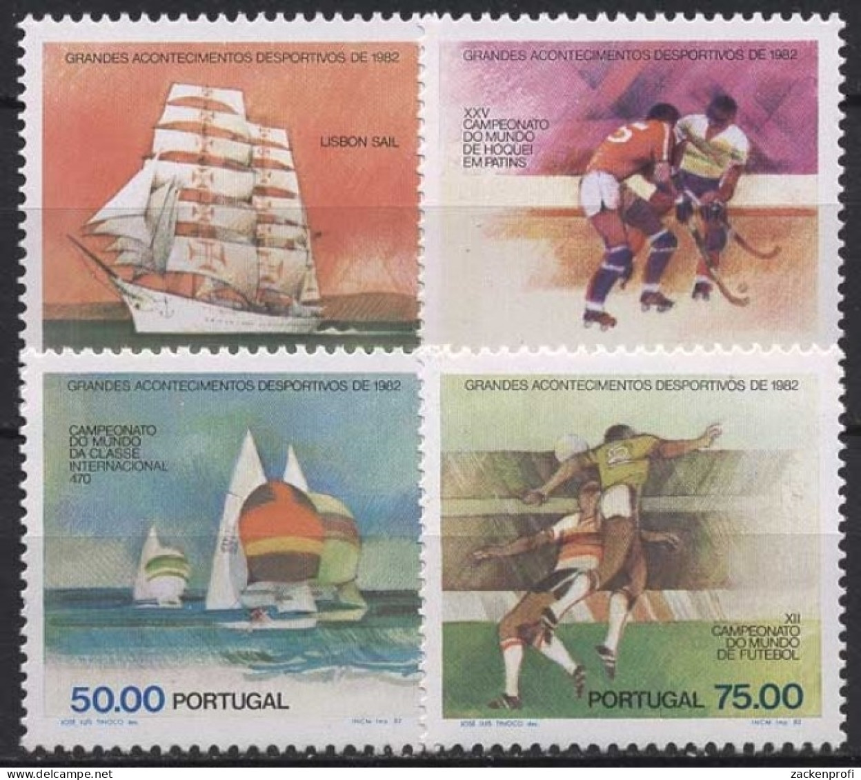Portugal 1982 Sport Segel-WM Rollhockey-WM Fußball-WM 1558/61 Postfrisch - Unused Stamps