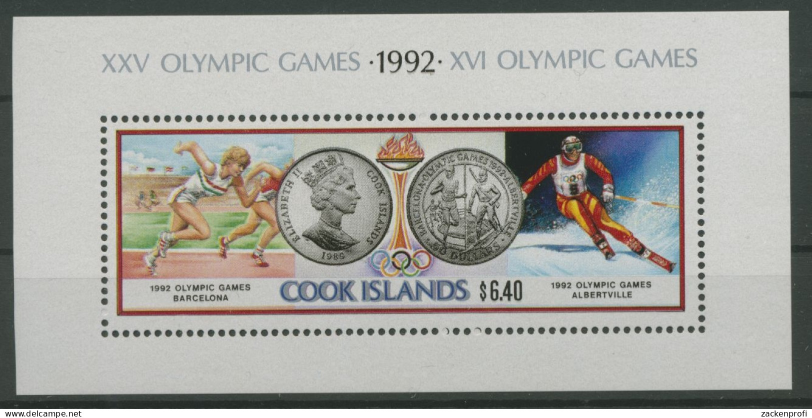 Cook-Inseln 1991 Olympiade Albertville, Barcelona Block 202 Postfrisch (C21513) - Islas Cook