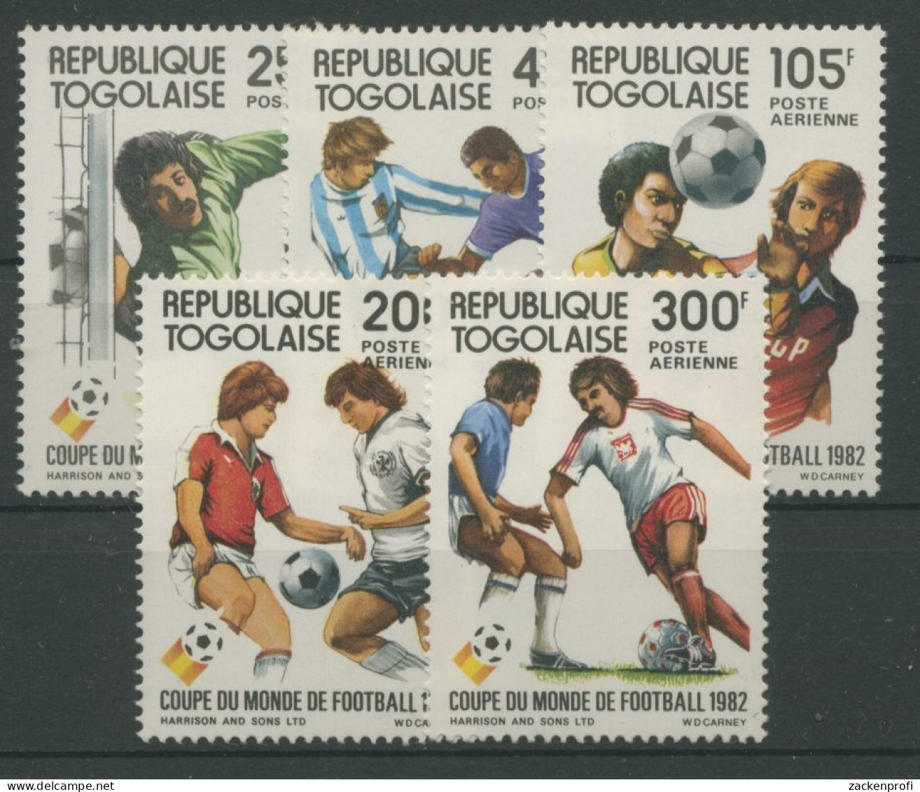 Togo 1982 Fußball-WM In Spanien 1613/17 Postfrisch - Togo (1960-...)