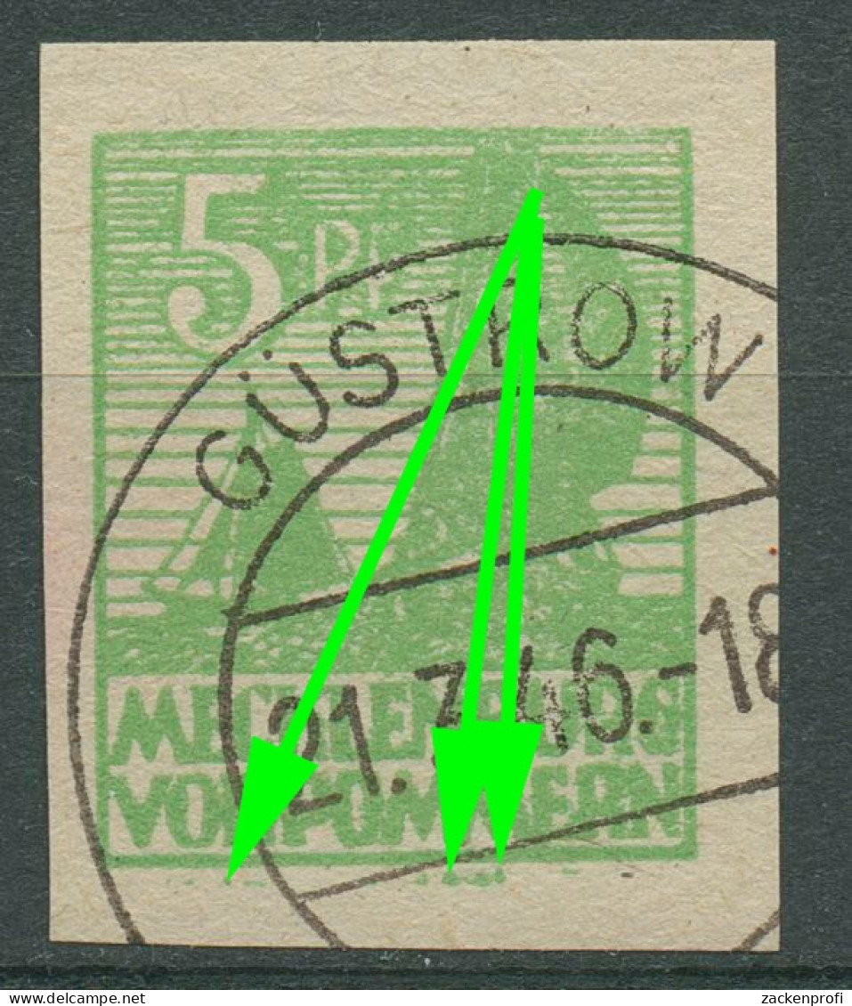 SBZ Mecklenburg-Vorpommern 1946 Abschiedsserie Plattenfehler 32 Ya IX Gestempelt - Autres & Non Classés