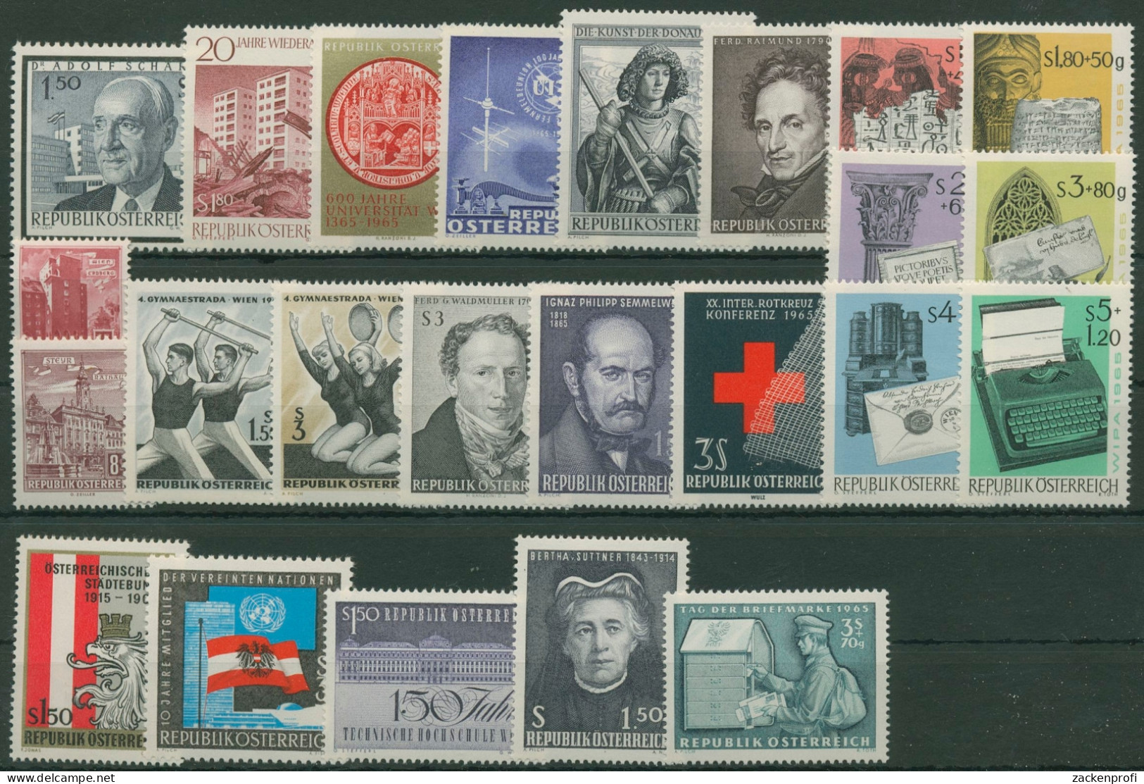 Österreich Jahrgang 1965 Komplett Postfrisch (G6337) - Volledige Jaargang