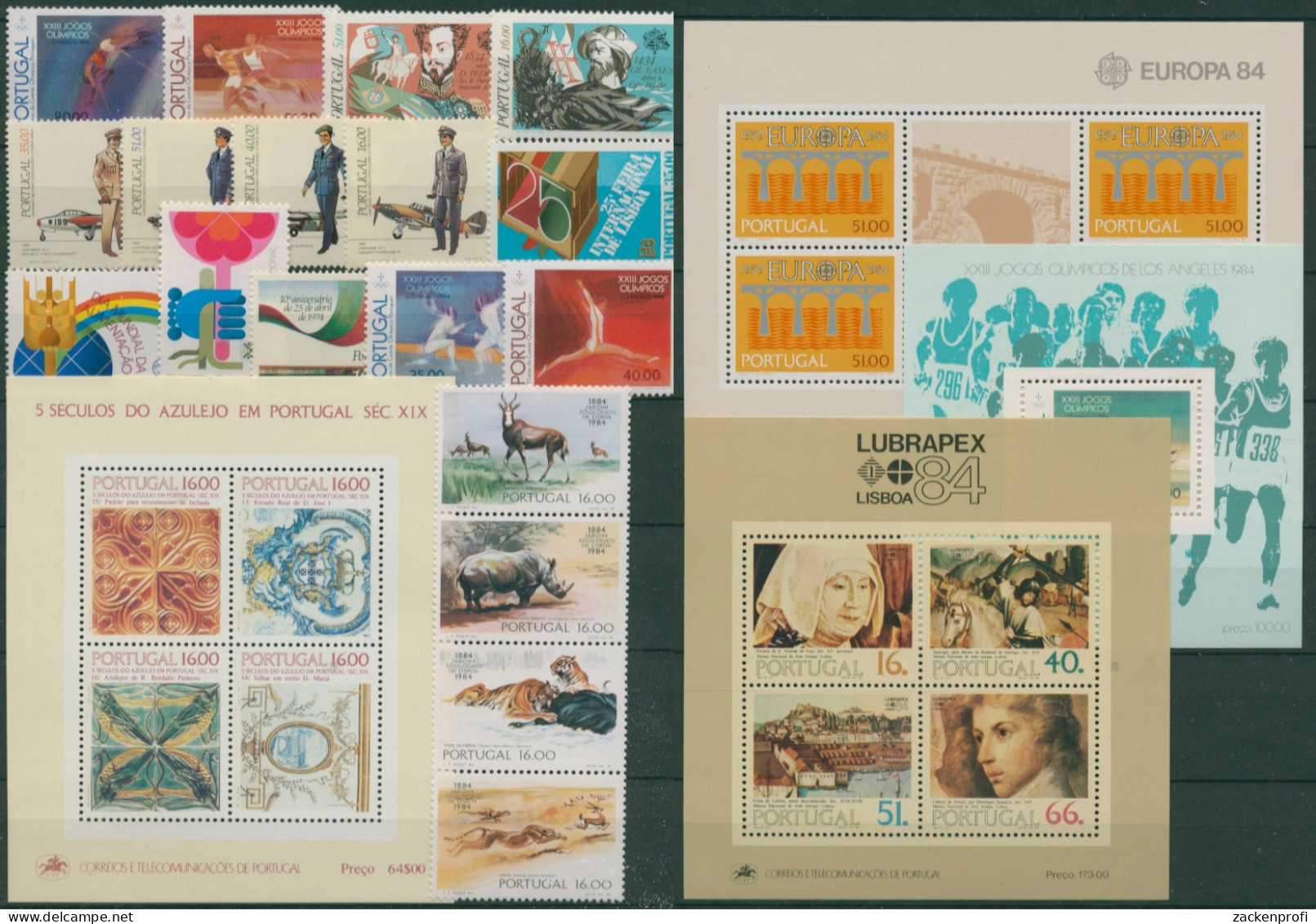 Portugal Kompletter Jahrgang 1984 Postfrisch (SG30817) - Annate Complete