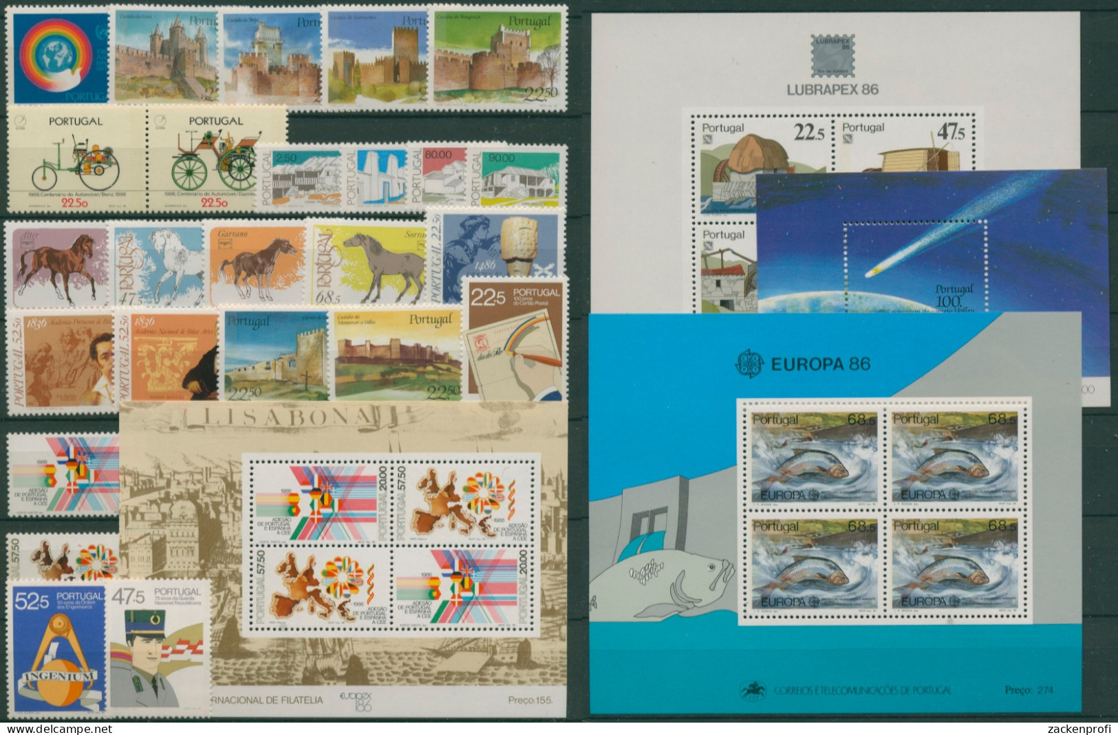 Portugal Kompletter Jahrgang 1986 Postfrisch (SG30819) - Annate Complete