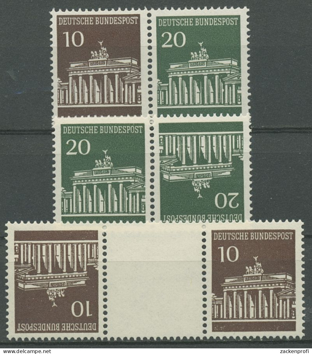 Bund 1968 Brandenburger Tor Zusammendrucke W 27/KZ 6 Postfrisch - Se-Tenant