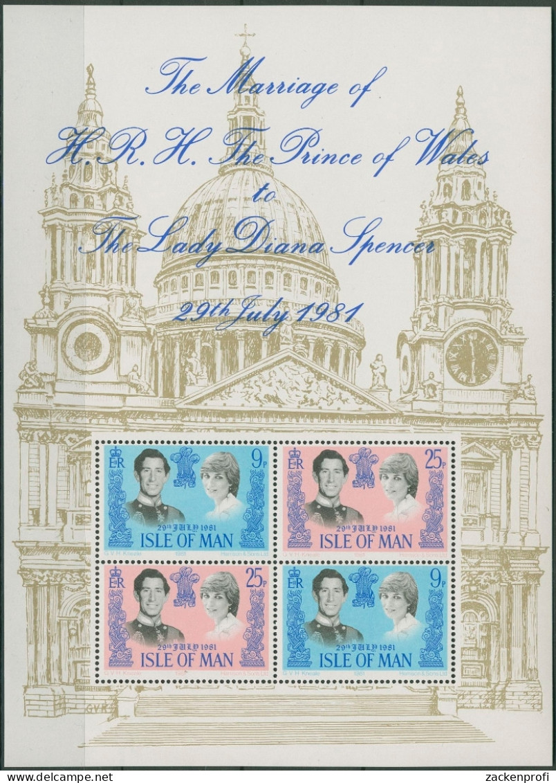 Isle Of Man 1981 Prinz Charles Diana Hochzeit Block 5 Postfrisch (C90602) - Man (Eiland)