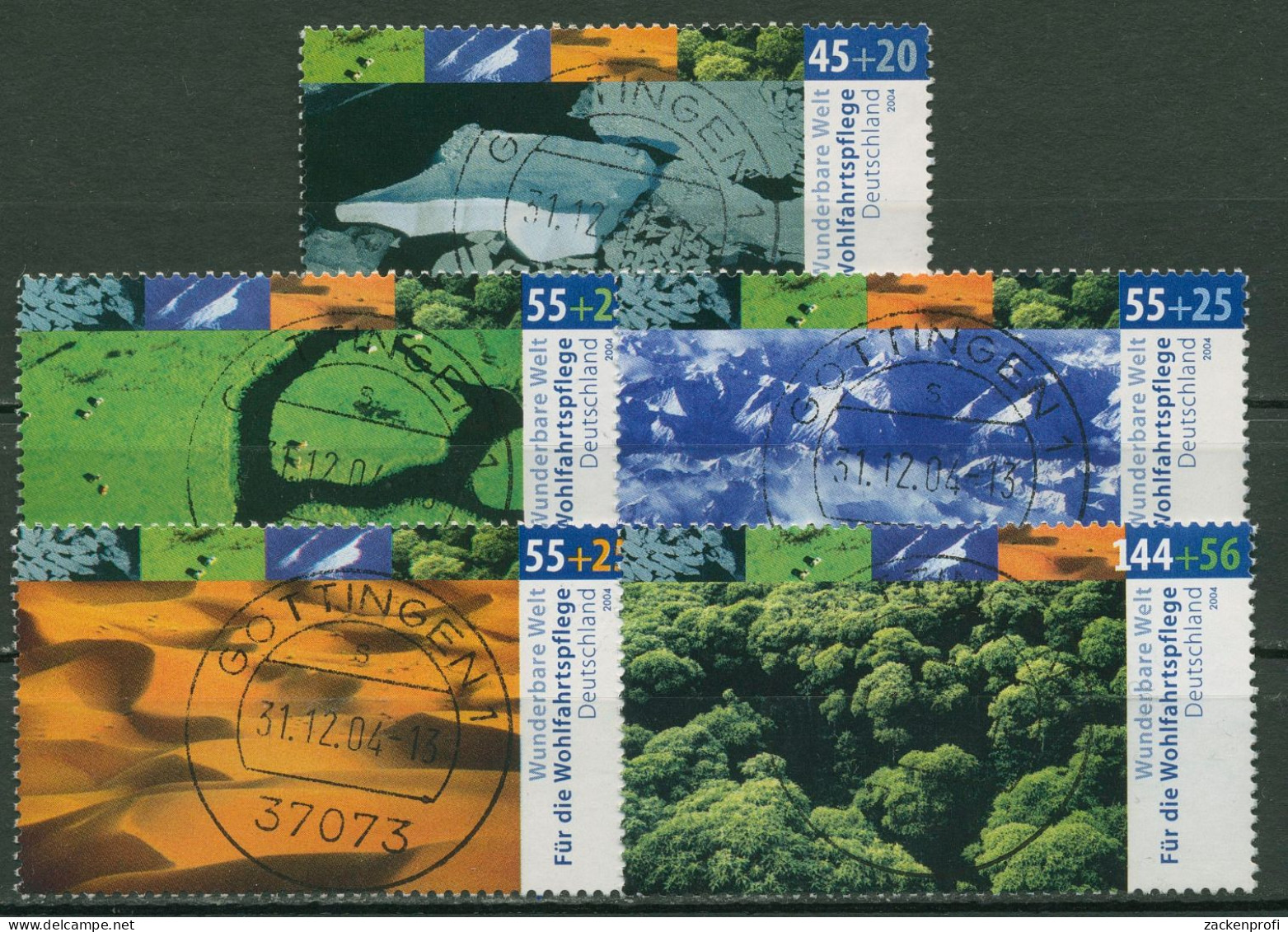 Bund 2004 Wohlfahrt: Klimazonen 2423/27 Mit TOP-Stempel - Usados