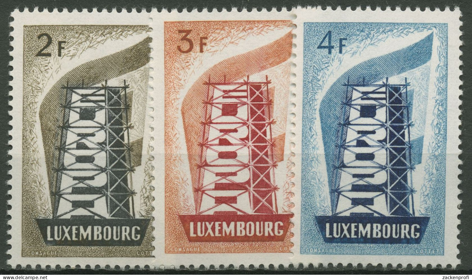 Luxemburg 1956 Europa CEPT Stahlrohrgerüst 555/57 Postfrisch - Nuovi