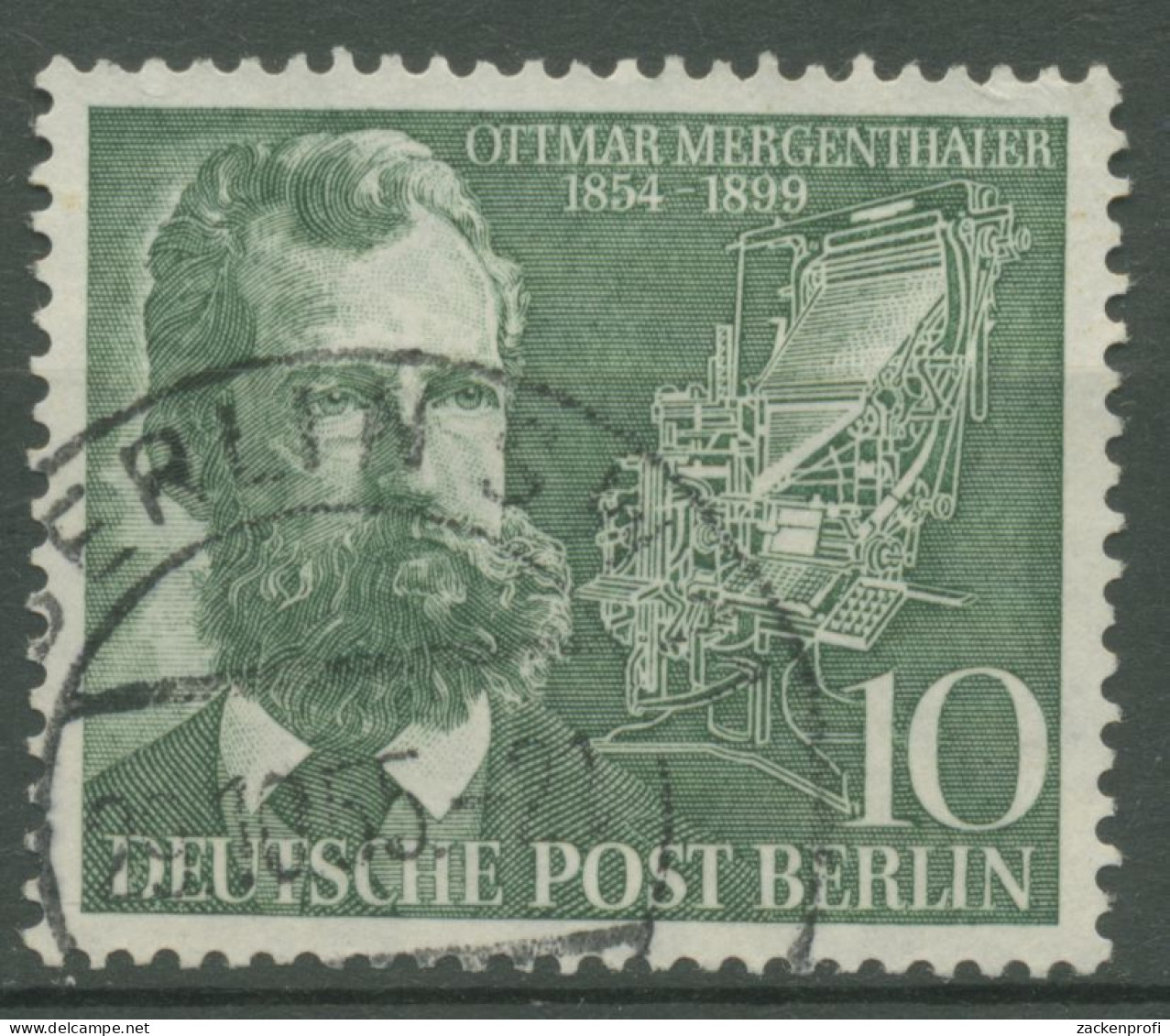 Berlin 1954 100. Geburtstag Von Ottmar Mergenthaler 117 BERLIN-Stempel - Usados