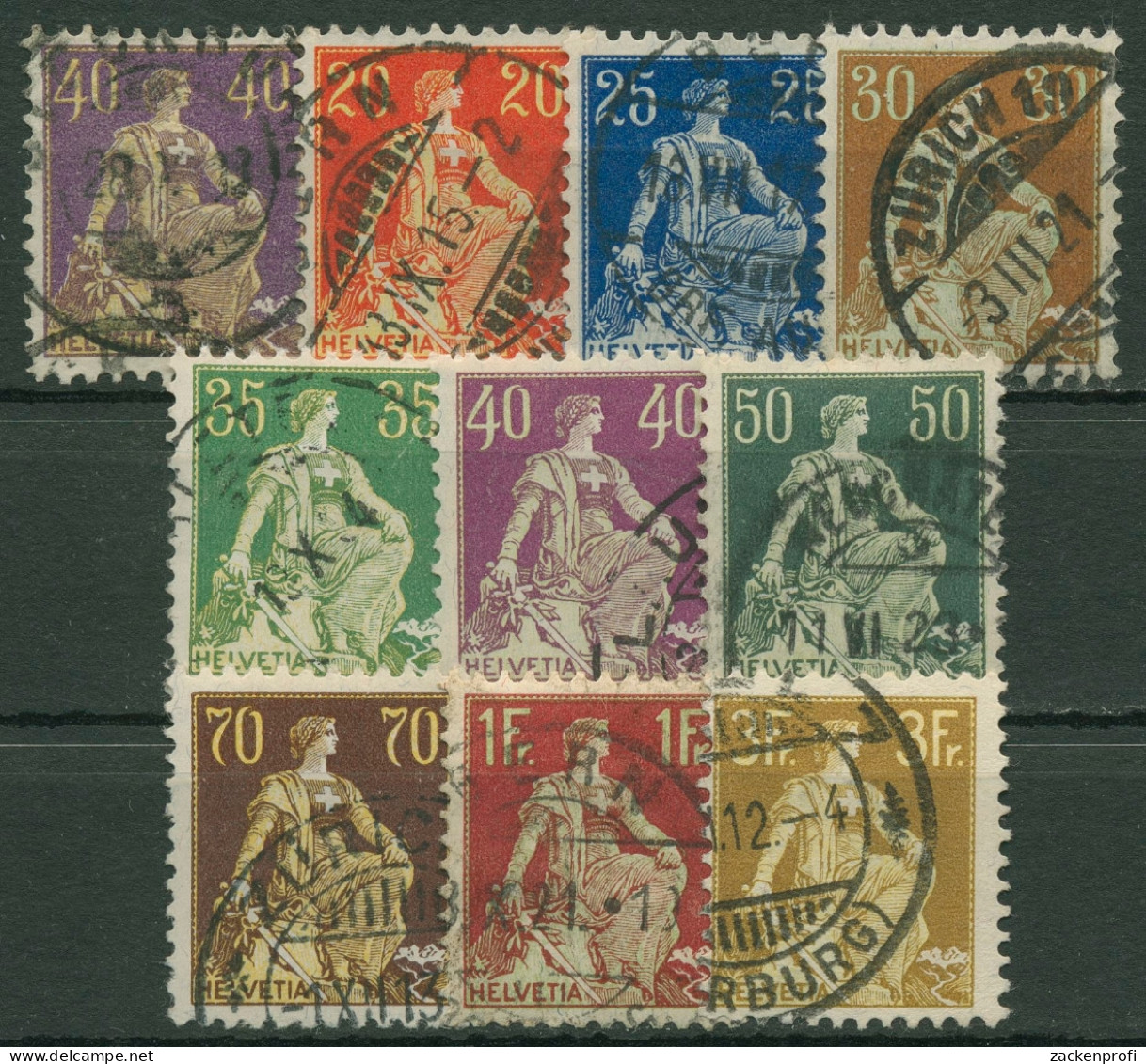 Schweiz 1908 Freimarke Sitzende Helvetia 101/10 X Gestempelt - Usati