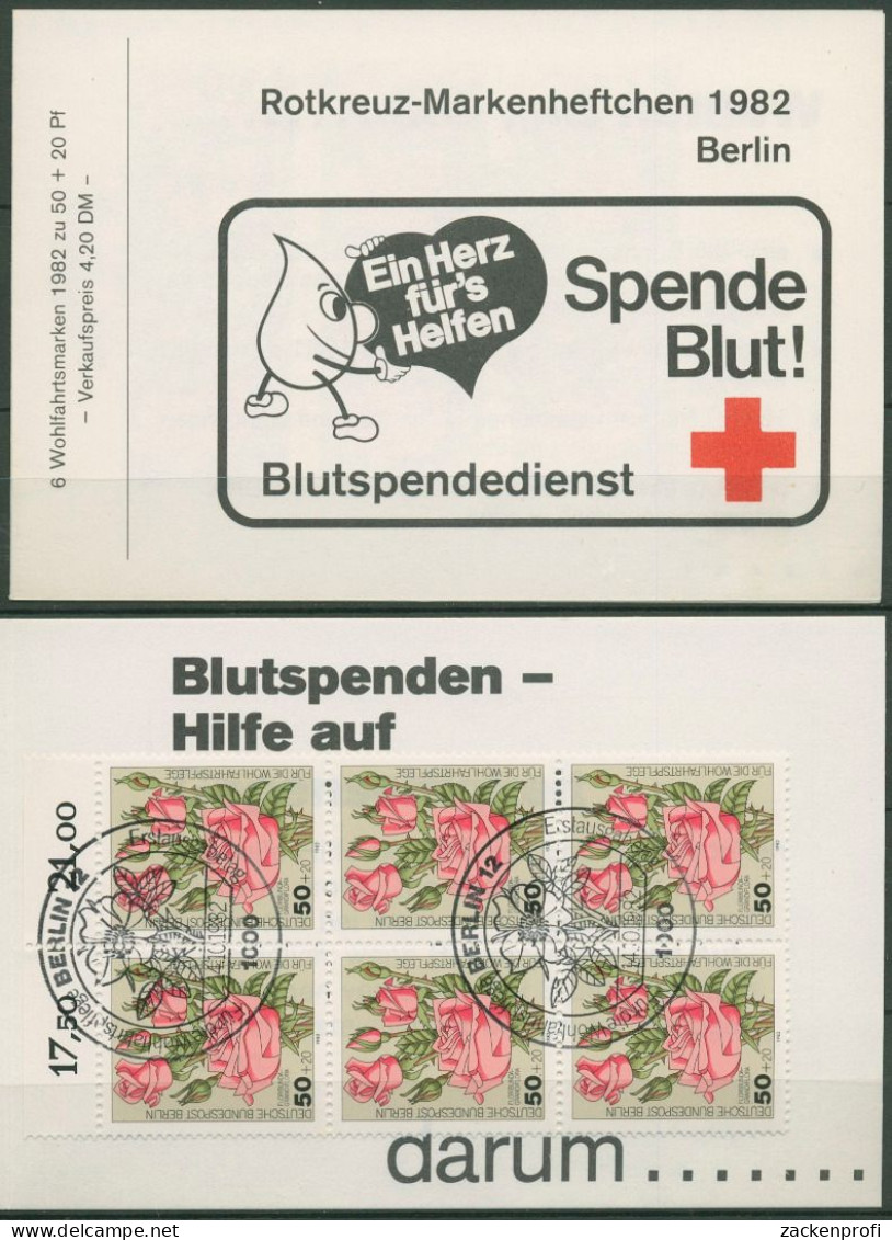 Berlin Rotes Kreuz 1982 Blumen Markenheftchen 680 MH ESST Berlin (C60191) - Postzegelboekjes