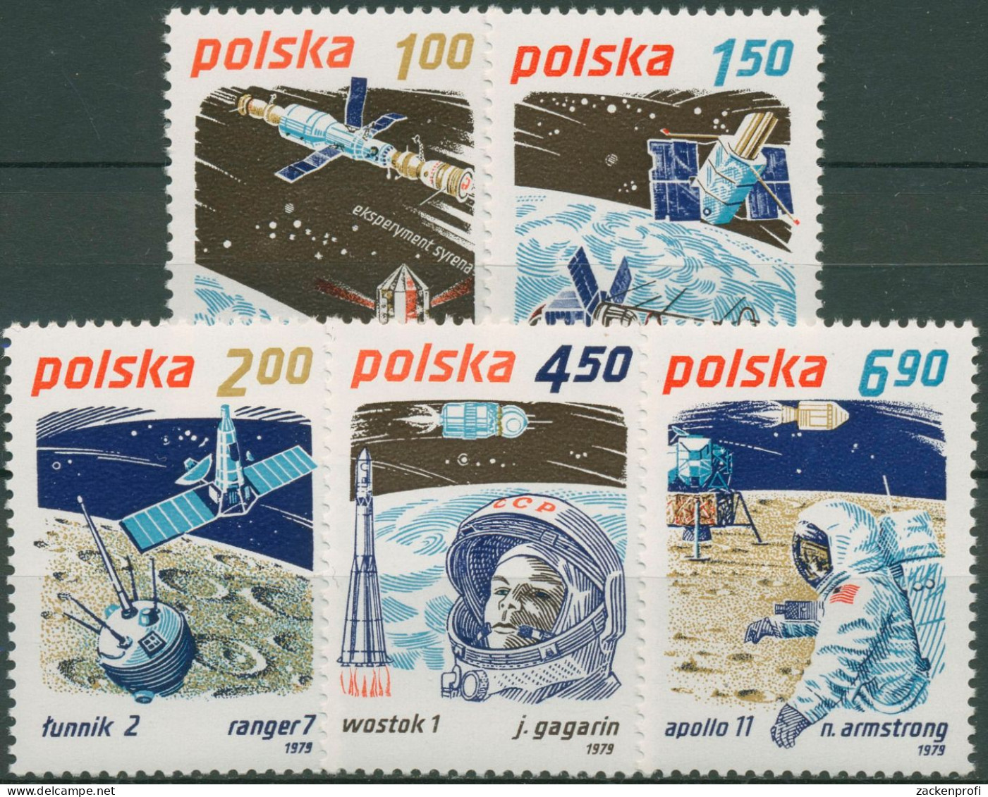 Polen 1979 Weltraumforschung 2659/63 Postfrisch - Ongebruikt