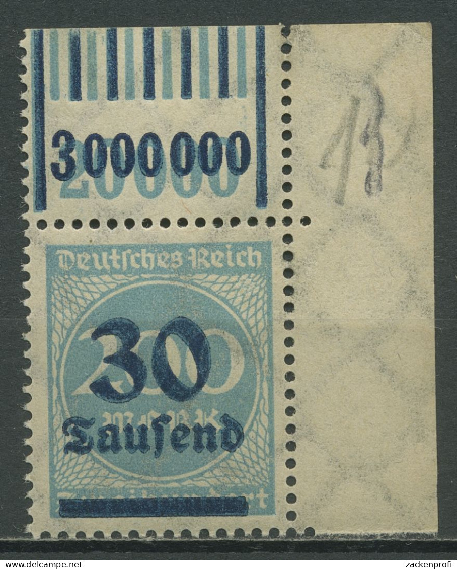 Dt. Reich 1923 Freim. Walze Oberrand 285 W OR 1'11'1/1'5'1 Ecke 2 Postfrisch - Ungebraucht