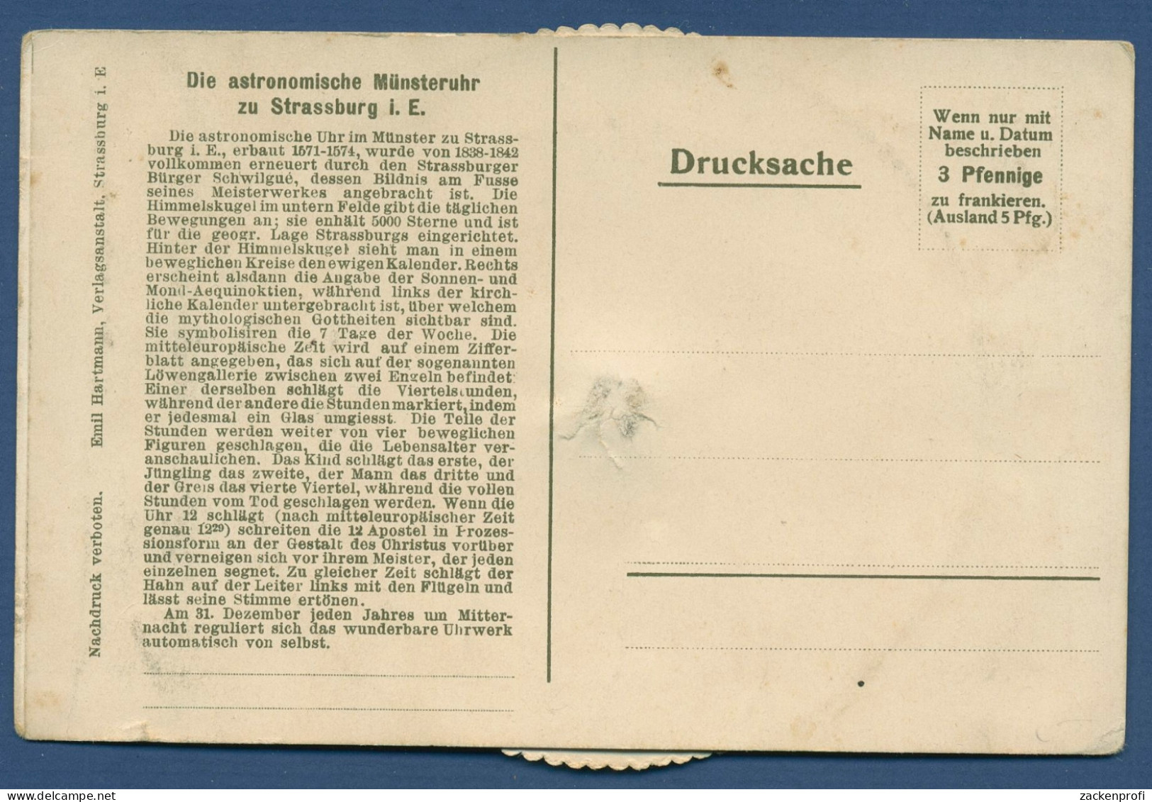 Straßburg Münsteruhr, Drehrad Mit Astronomischen Figuren, Ungebraucht (AK3417) - Elsass