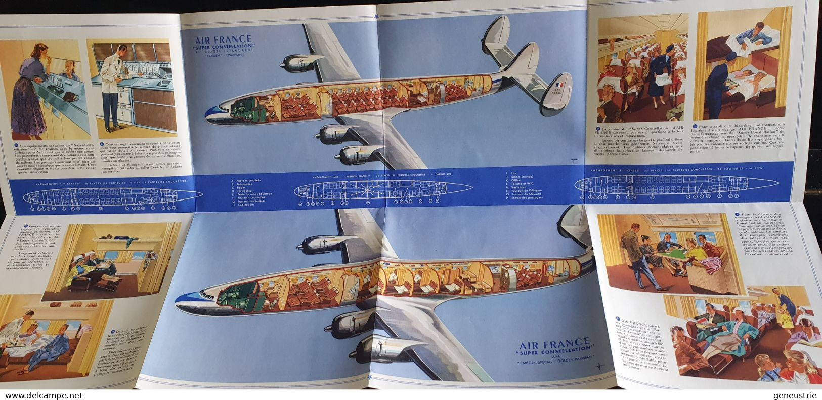 Très belle publicité années 50 "Air France - Avion Super Constellation - Lockeed"