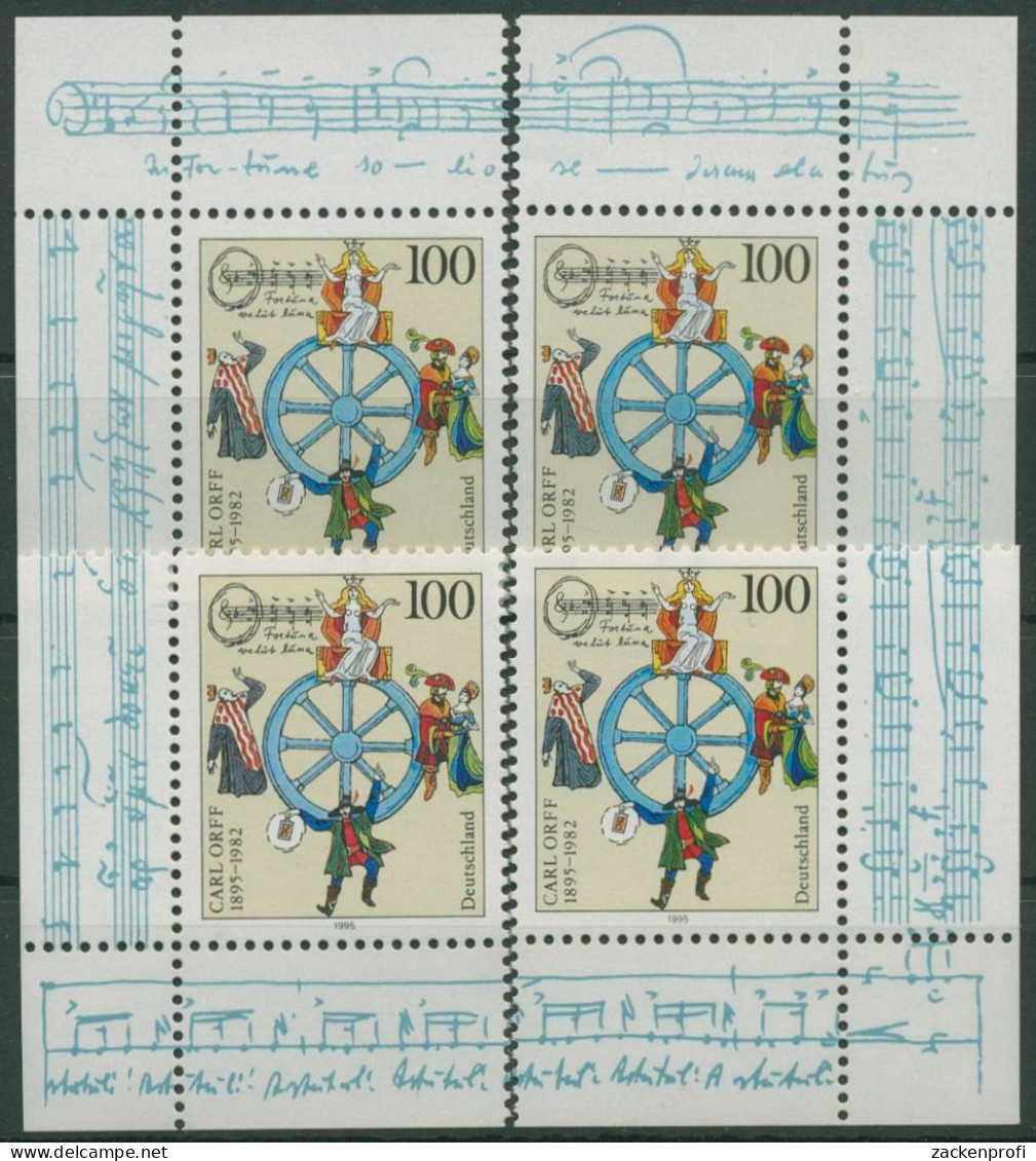 Bund 1995 Komponist Carl Orff 1806 Alle 4 Ecken Postfrisch (E2445) - Unused Stamps