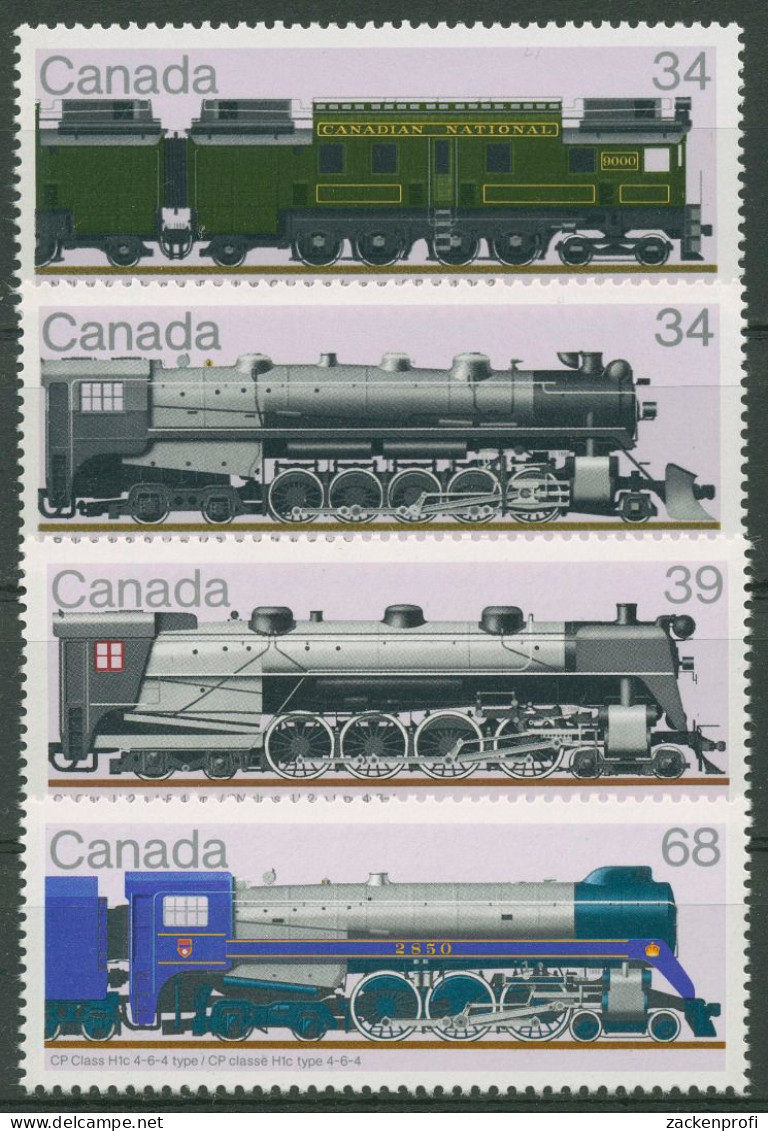 Kanada 1986 Eisenbahn Dampflokomotiven 1018/21 Postfrisch - Nuevos