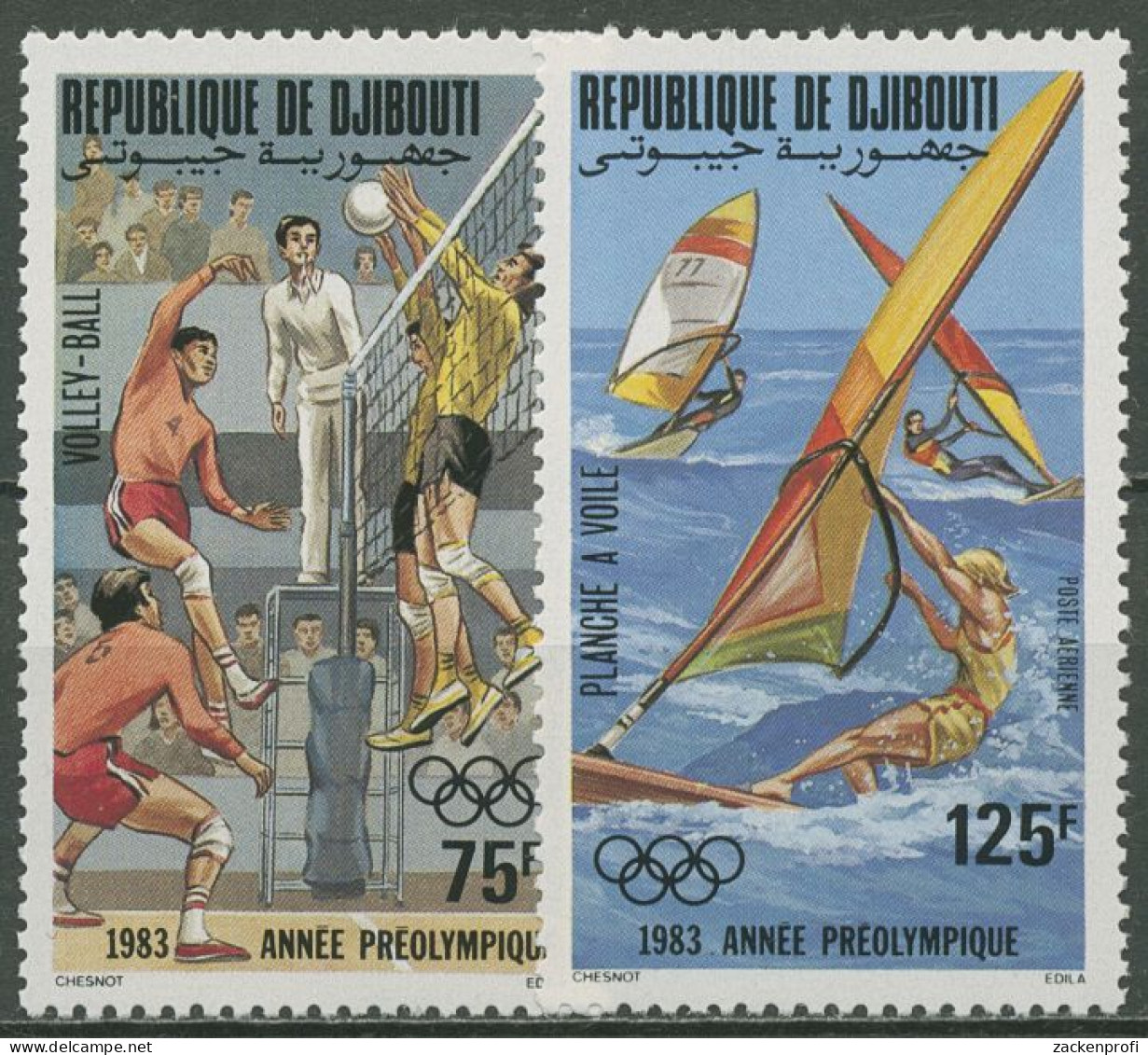 Dschibuti 1983 Olympische Sommerspiele Los Angeles 361/62 Postfrisch - Yibuti (1977-...)