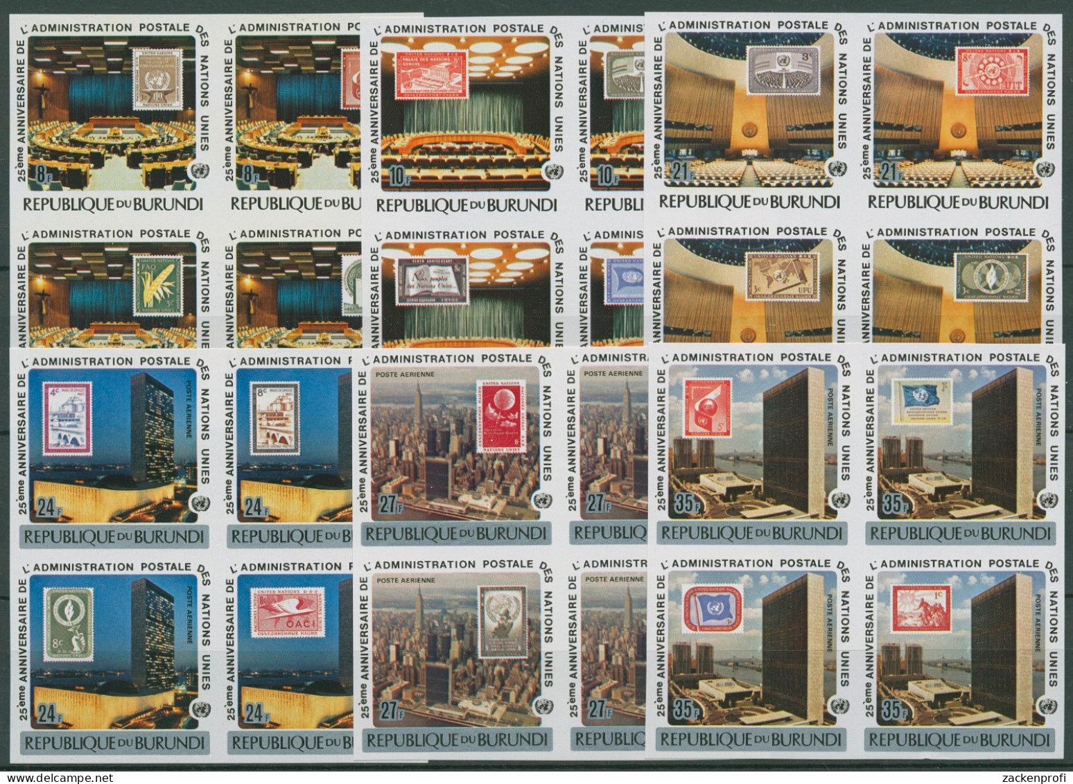 Burundi 1977 25 Jahre UN-Postverwaltung 1399/22 B ZD Postfrisch (C29408) - Unused Stamps
