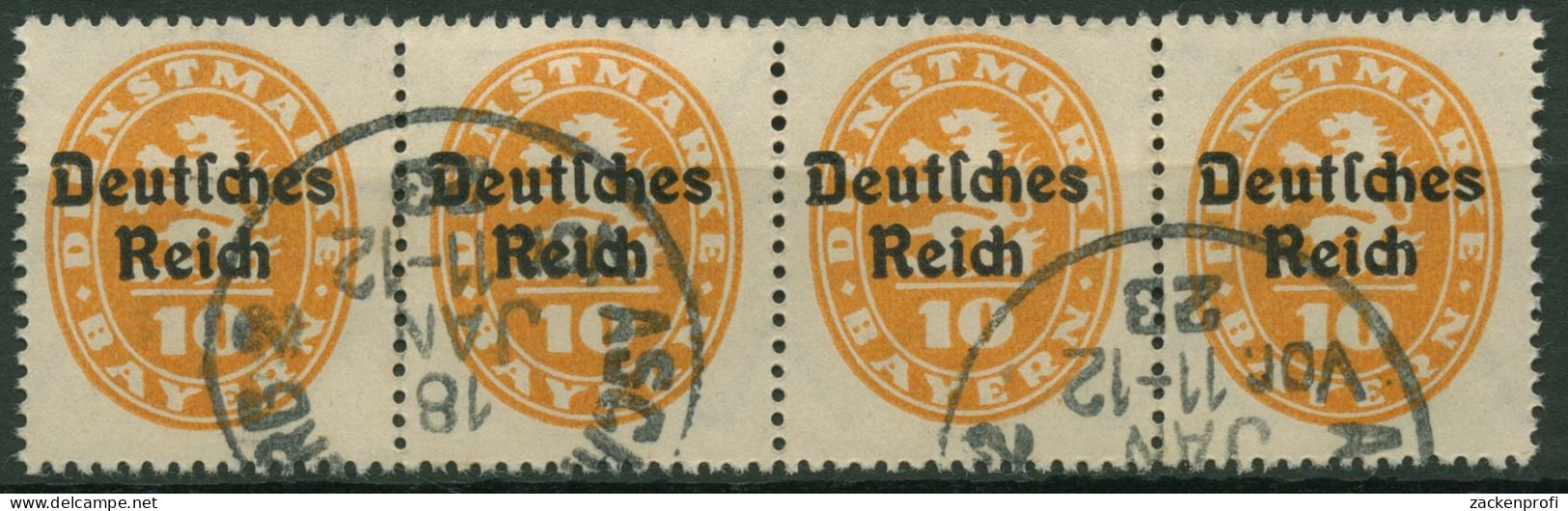 Dt. Reich Dienst Bayern Mit Aufdruck 1920 D 35 Waag. 4er-Streifen Gestempelt - Service