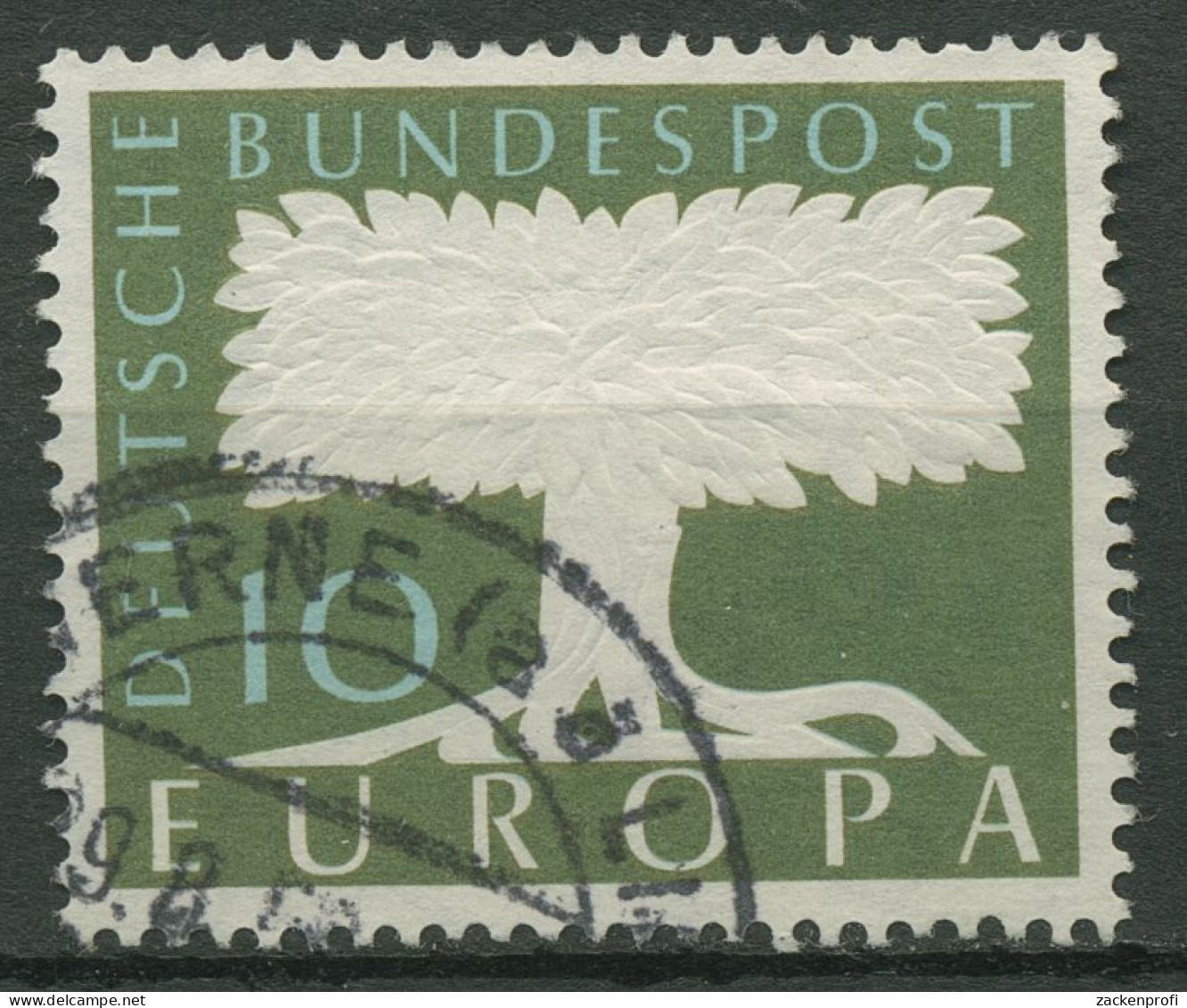 Bund 1958 Europa CEPT Baum Mit Wasserzeichen WZ 5, 294 Gestempelt - Gebraucht