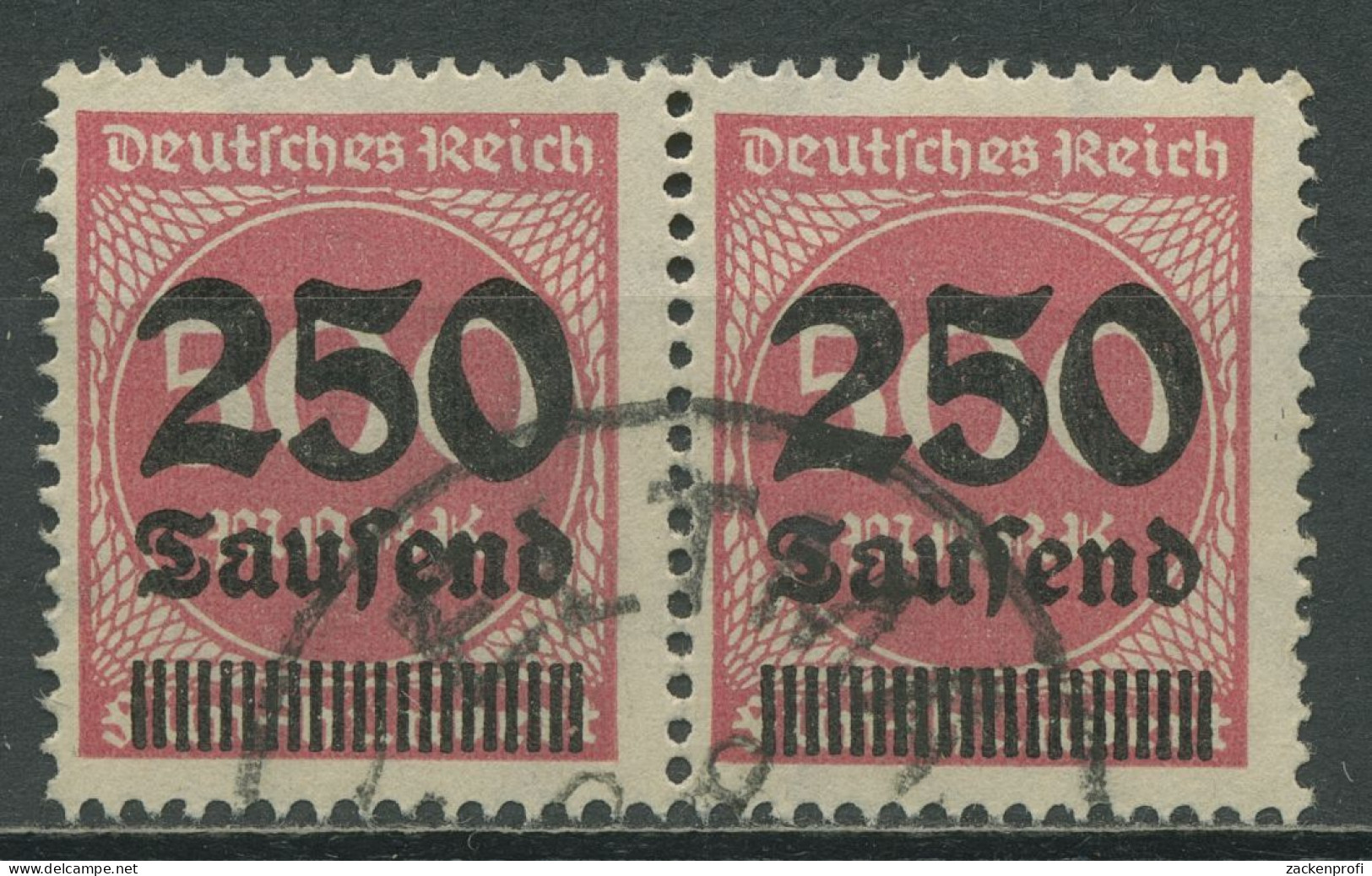 Deutsches Reich 1923 Freimarke Mit Aufdruck 295 Waagerechtes Paar Gestempelt - Usados