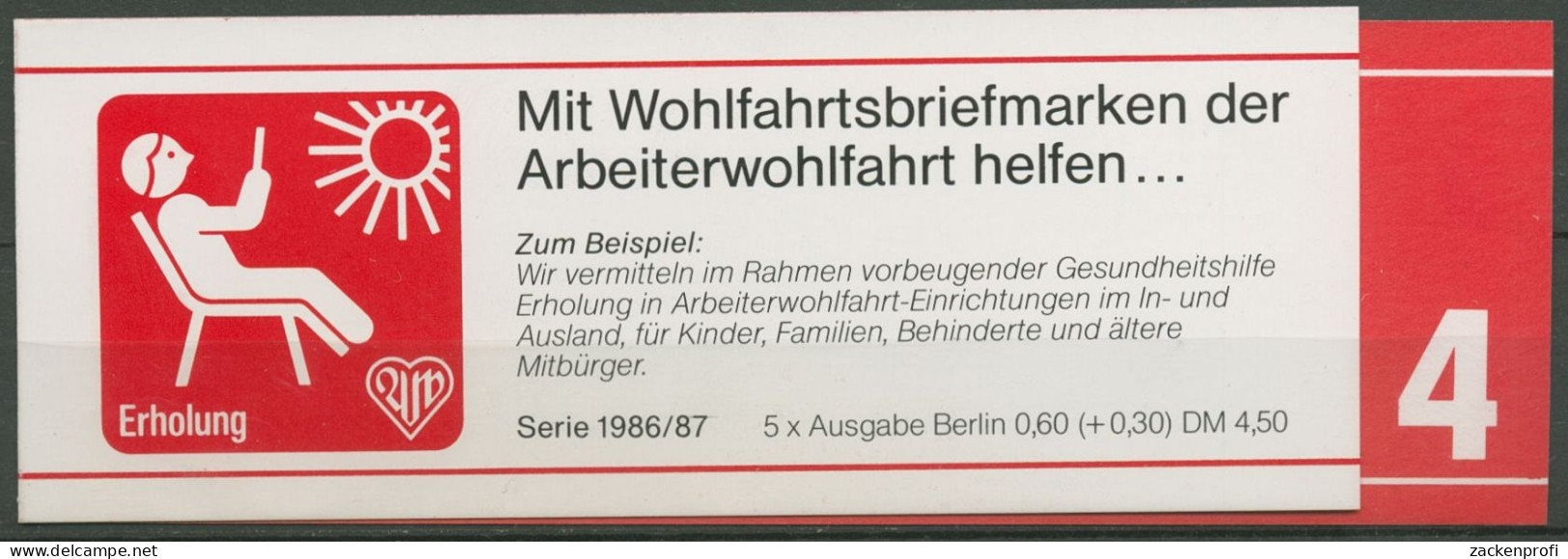Berlin Arbeiterwohlfahrt 1986 Gläser Markenheftchen 766 MH Postfrisch (C60221) - Carnets