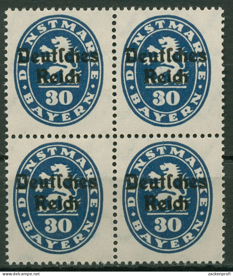 Deutsches Reich Dienstmarke Bayern Mit Aufdruck 1920 D 38 4er-Block Postfrisch - Officials