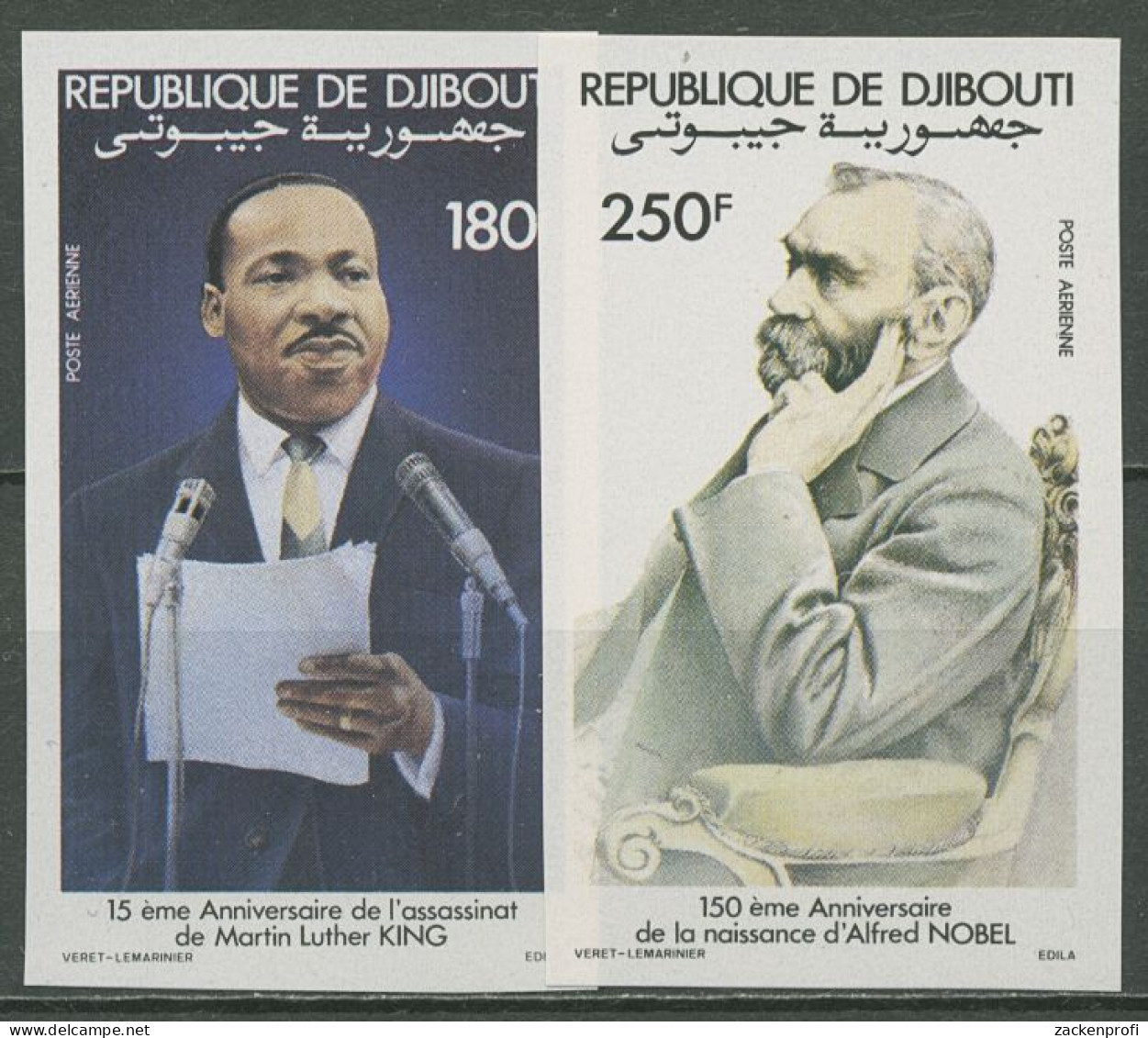 Dschibuti 1983 15. Todestag V. Martin Luther King Nobelpreis 369/70 B Postfrisch - Djibouti (1977-...)