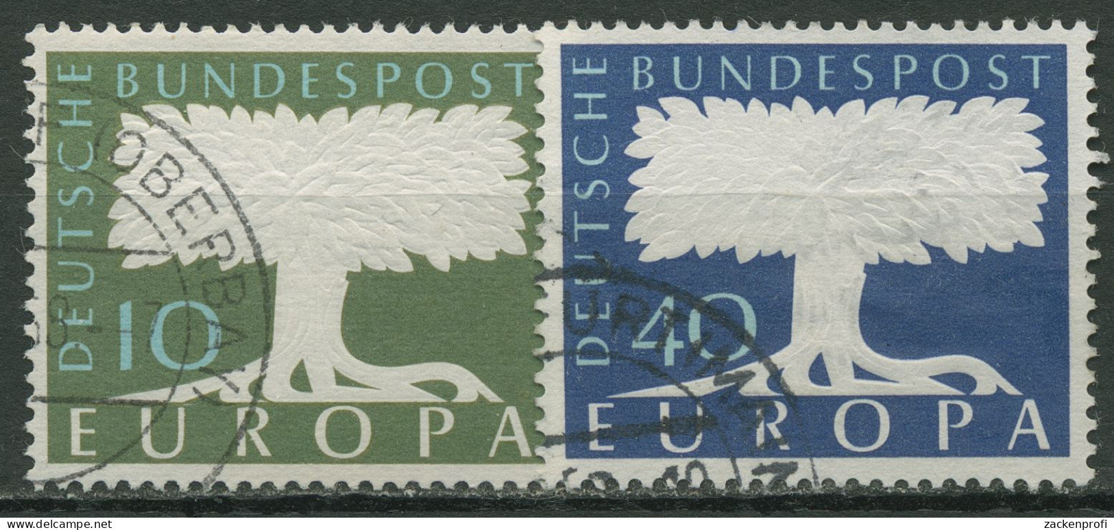 Bund 1957 Europa CEPT Stilisierter Baum Mit Gummiriffelung 268/69 Gestempelt - Used Stamps