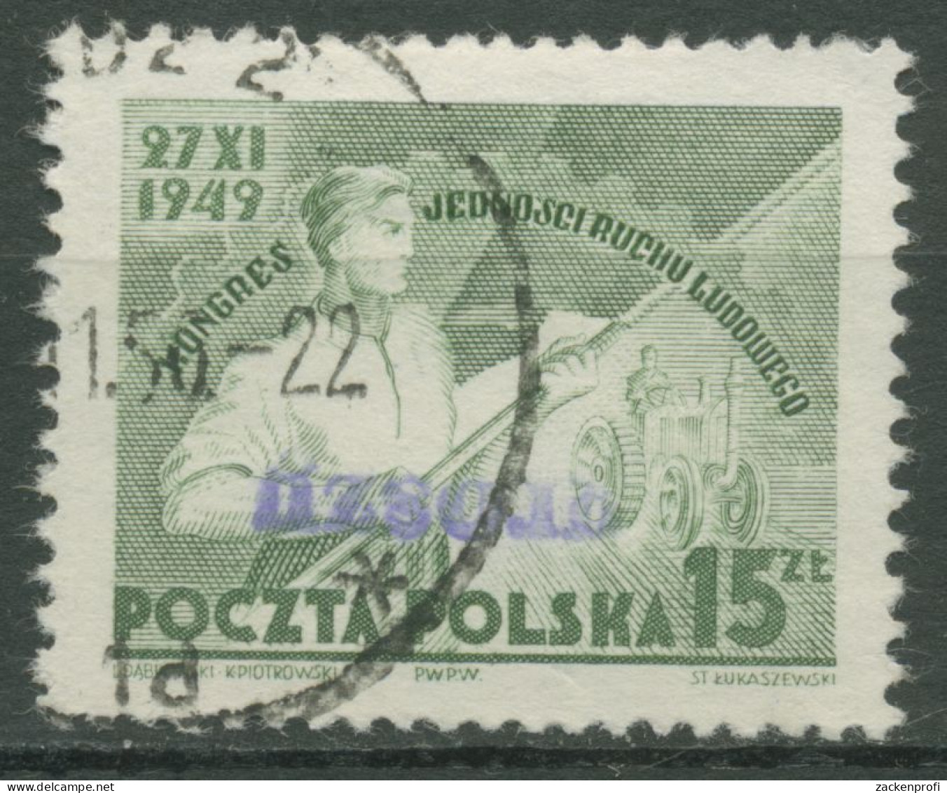 Polen 1950 Bauernbewegung Landarbeiter MiNr. 541 Mit Aufdruck 644 Gestempelt - Used Stamps