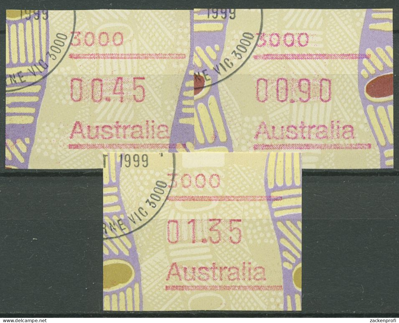 Australien 1999 Aboriginal-Kunst Tastensatz Automatenmarke 60 S1 3000 Gestempelt - Machine Labels [ATM]