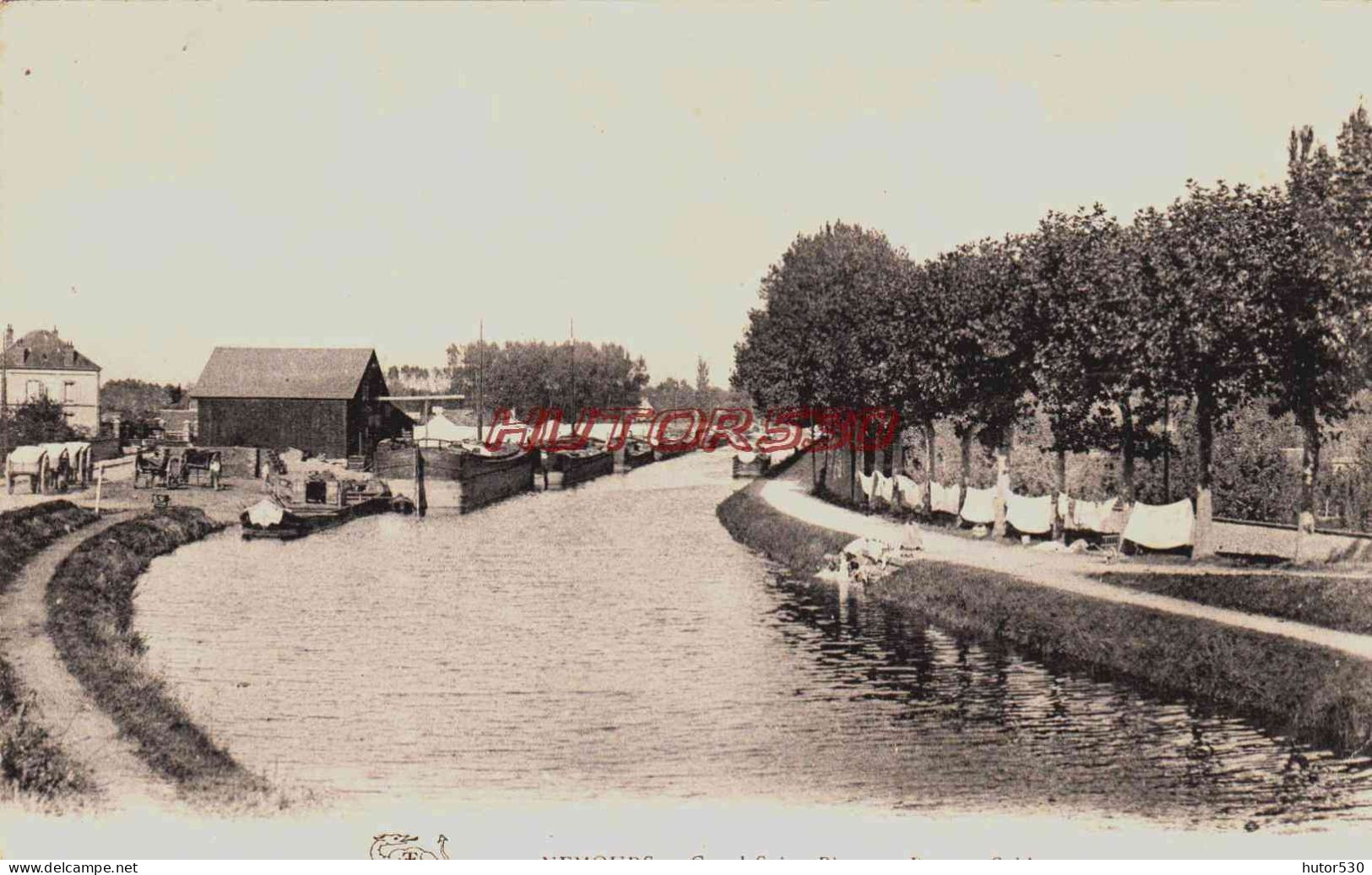 CPA NEMOURS - SEINE ET MARNE - CANAL ST PIERRE - PORT AU SABLE - Nemours